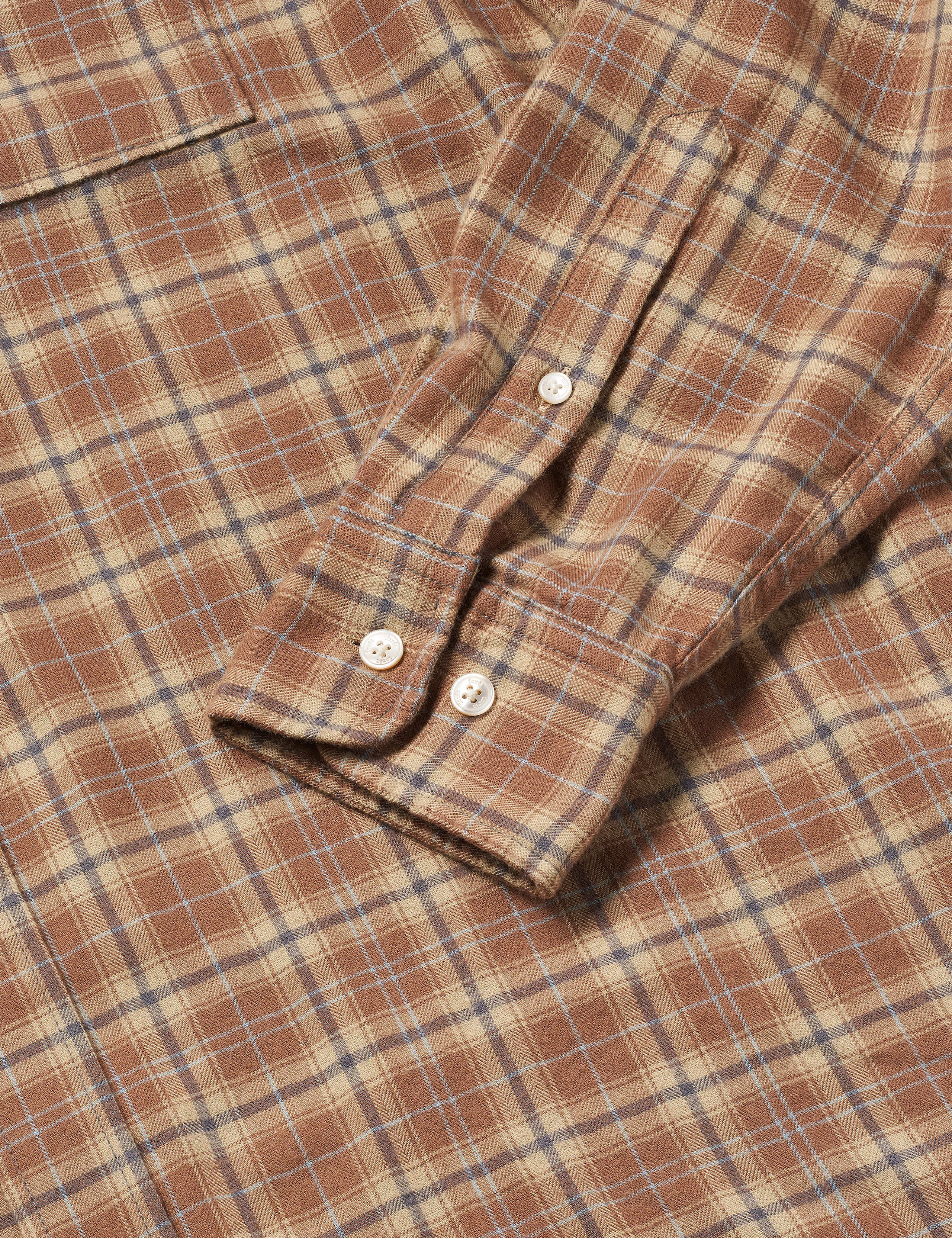 CREEK CHECK SHIRT - BURNT KHAKI CHECK sold by Foret product image thumbnail 3