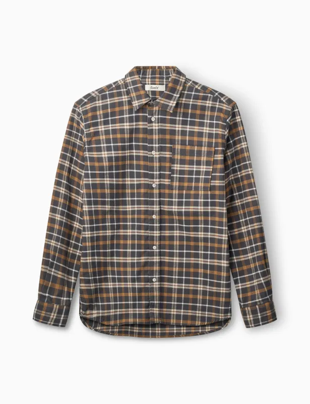 CREEK CHECK SHIRT - NAVY CHECK made by Foret