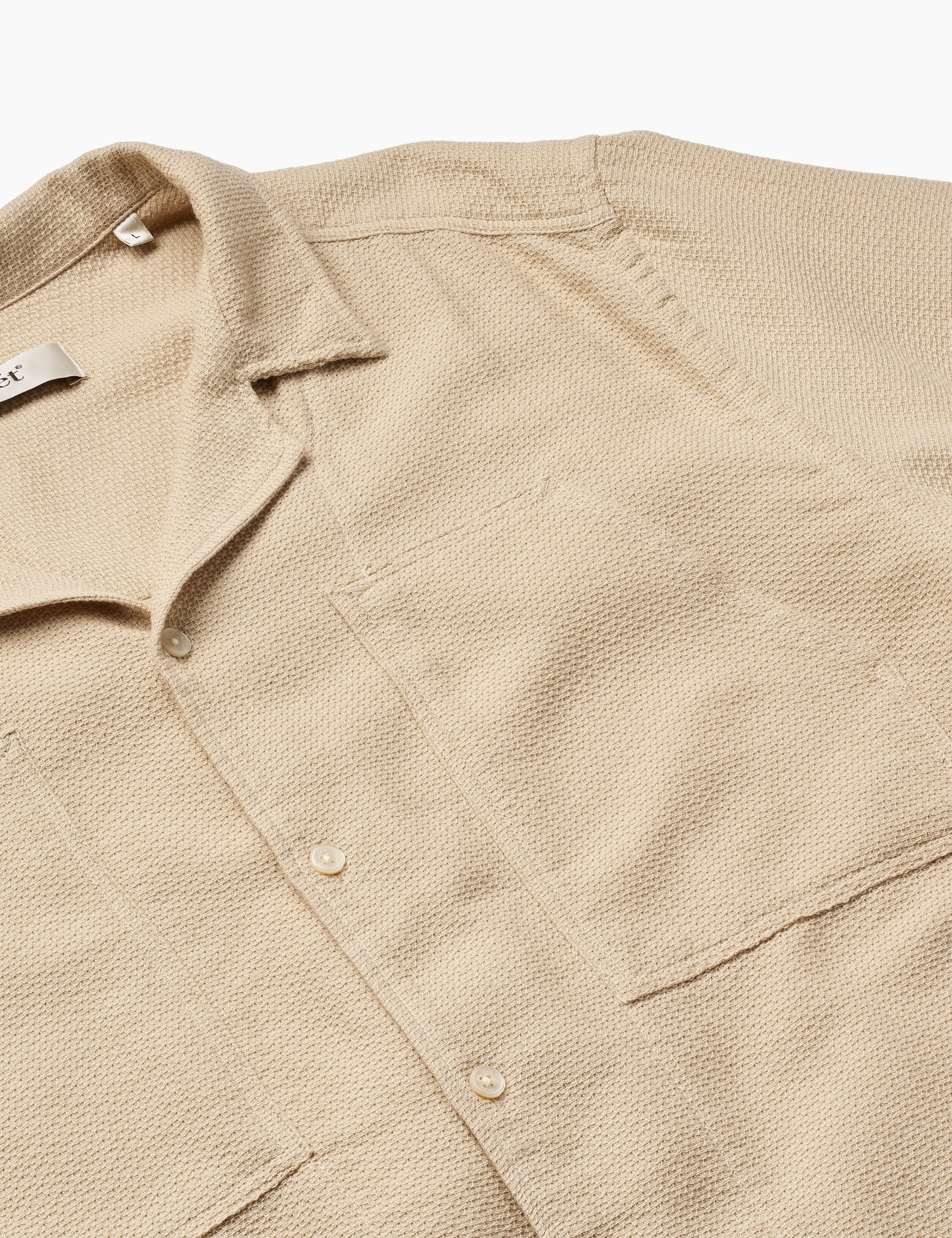 LAGOON GIRO INGLESE REGULAR FIT SS SHIRT - OATMEAL sold by Foret product image thumbnail 2