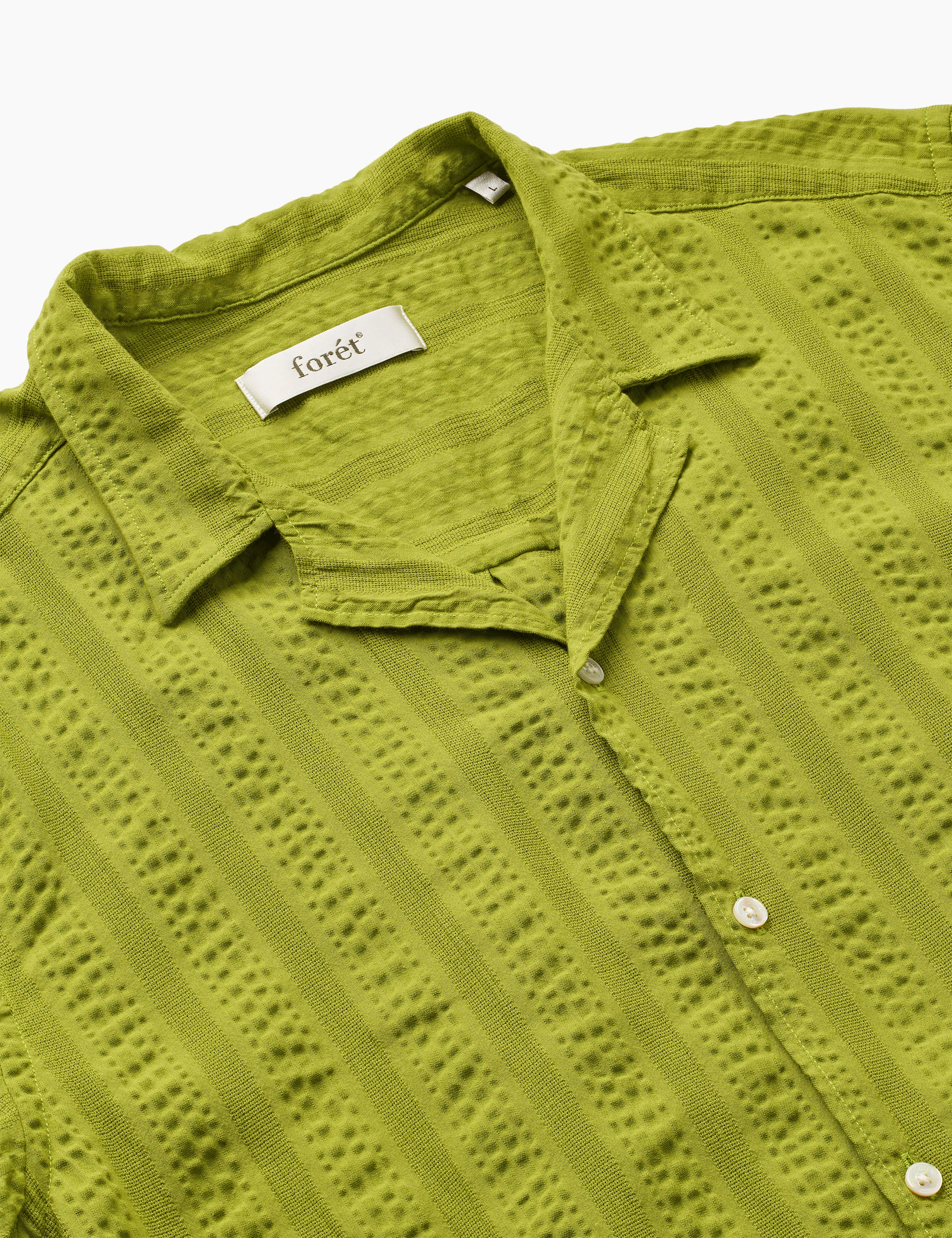 PEER JACQUARD STRIPE REGULAR FIT SS SHIRT - MOSS sold by Foret product image thumbnail 2