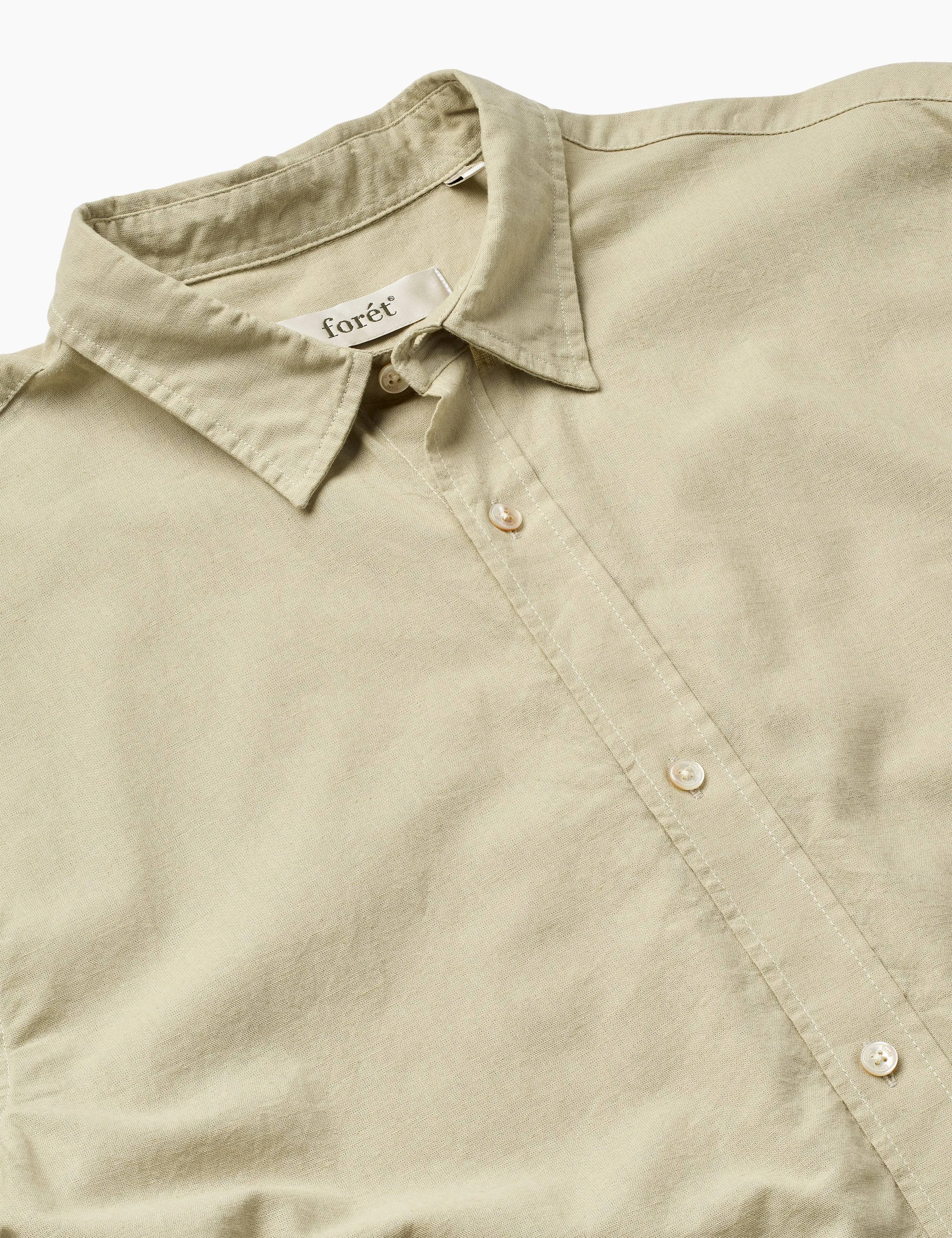 SERENE LINEN REGULAR FIT SS SHIRT - CHALK sold by Foret product image thumbnail 2