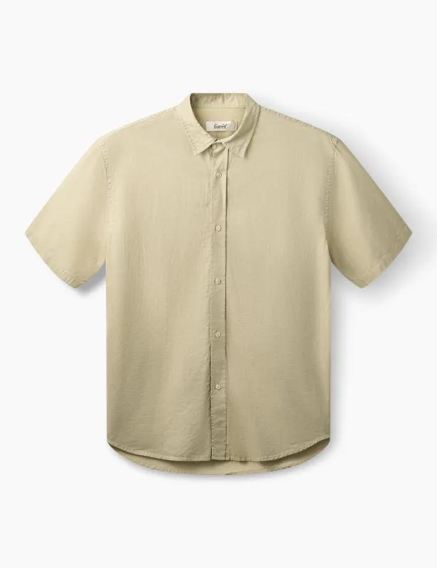 SERENE LINEN REGULAR FIT SS SHIRT - CHALK made by Foret