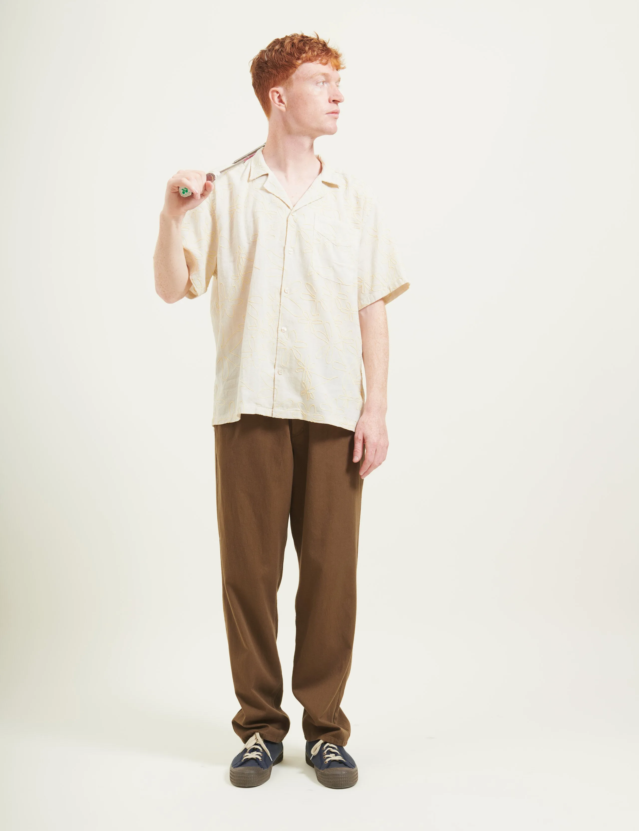 PEER EMBROIDERY REGULAR FIT SS SHIRT - OFF WHITE sold by Foret product image thumbnail 2