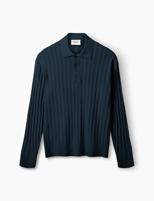 BASE COTTON LINEN POLO - NAVY made by Foret