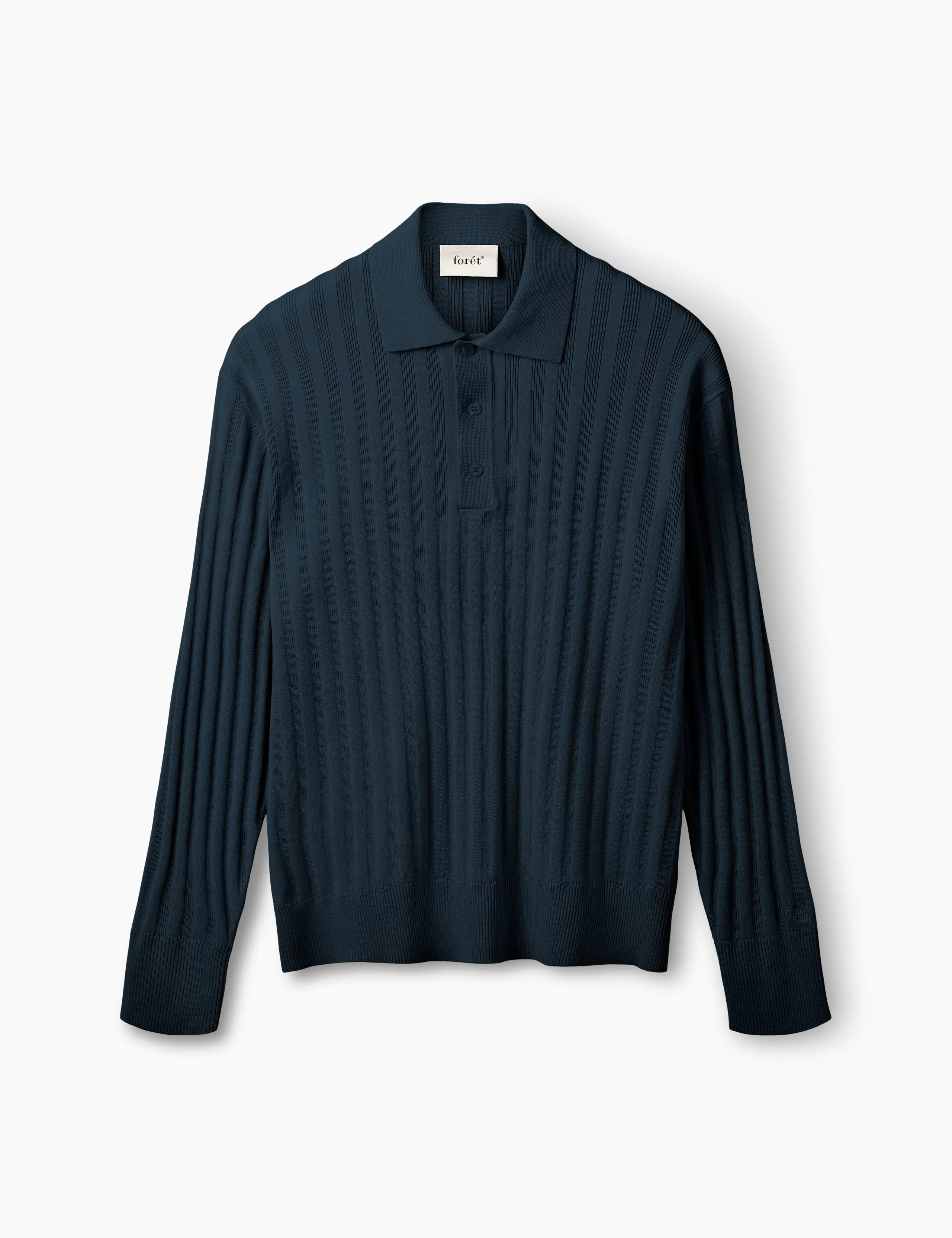 BASE COTTON LINEN POLO - NAVY sold by Foret