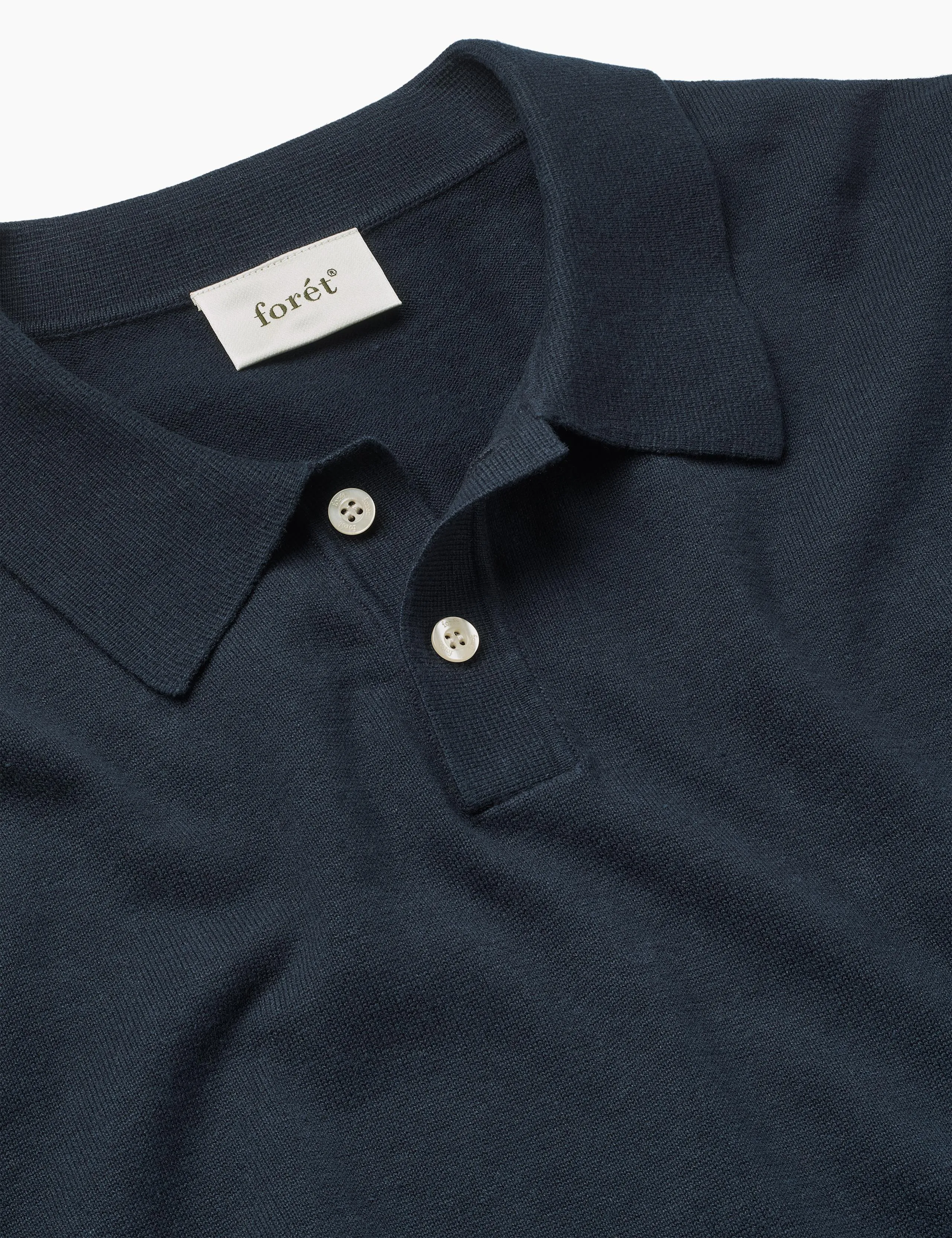 SEA COTTON LINEN SS POLO - NAVY sold by Foret product image thumbnail 2