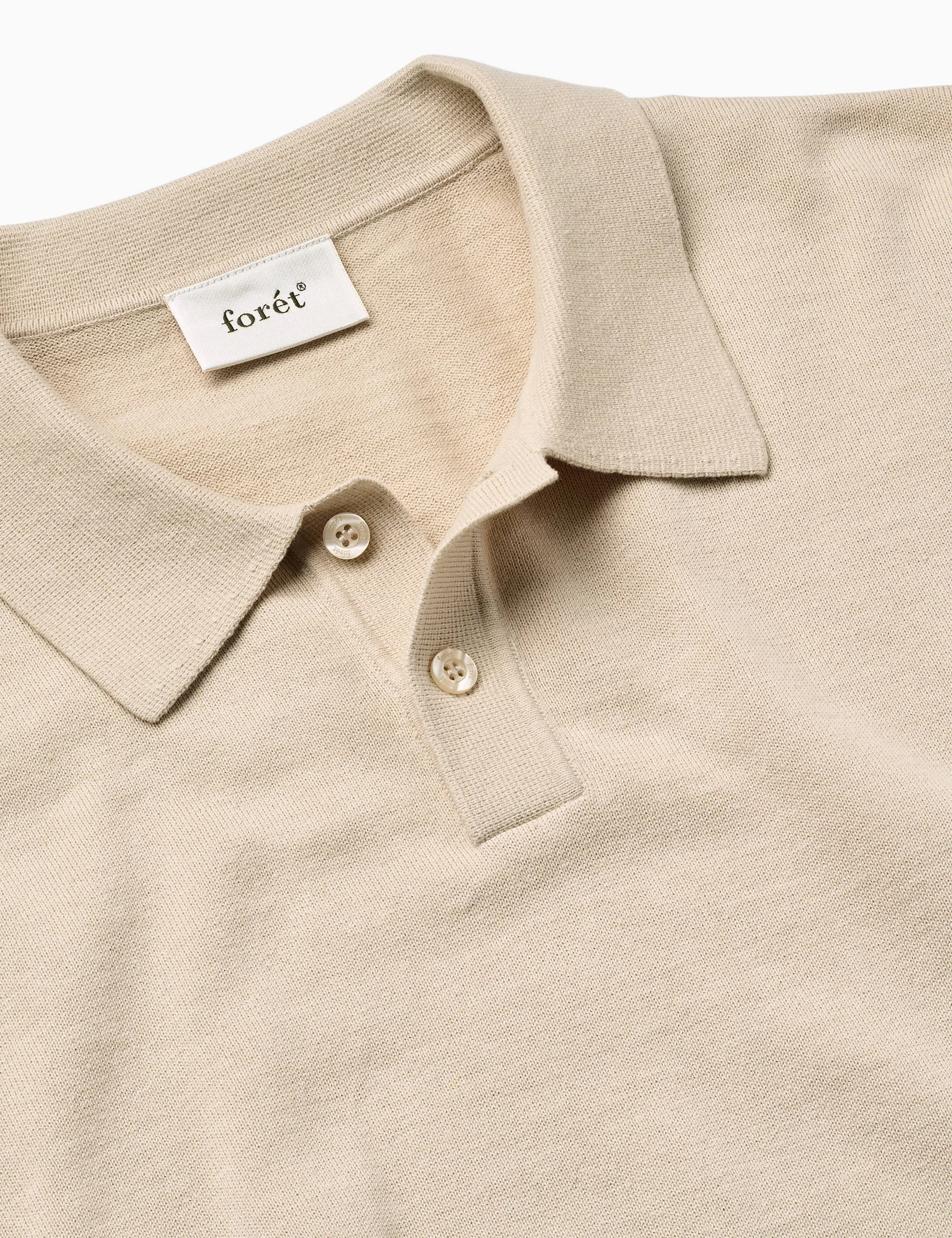 SEA COTTON LINEN SS POLO - OATMEAL sold by Foret product image thumbnail 2