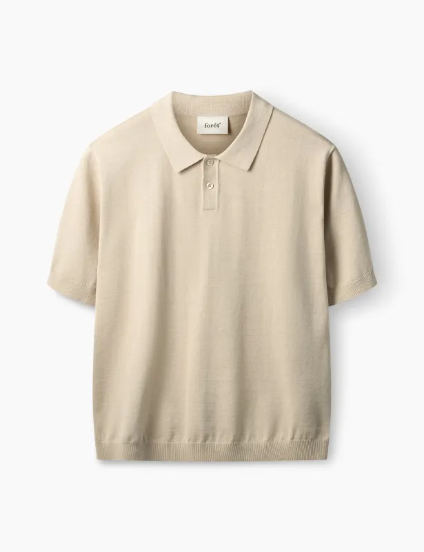 SEA COTTON LINEN SS POLO - OATMEAL made by Foret