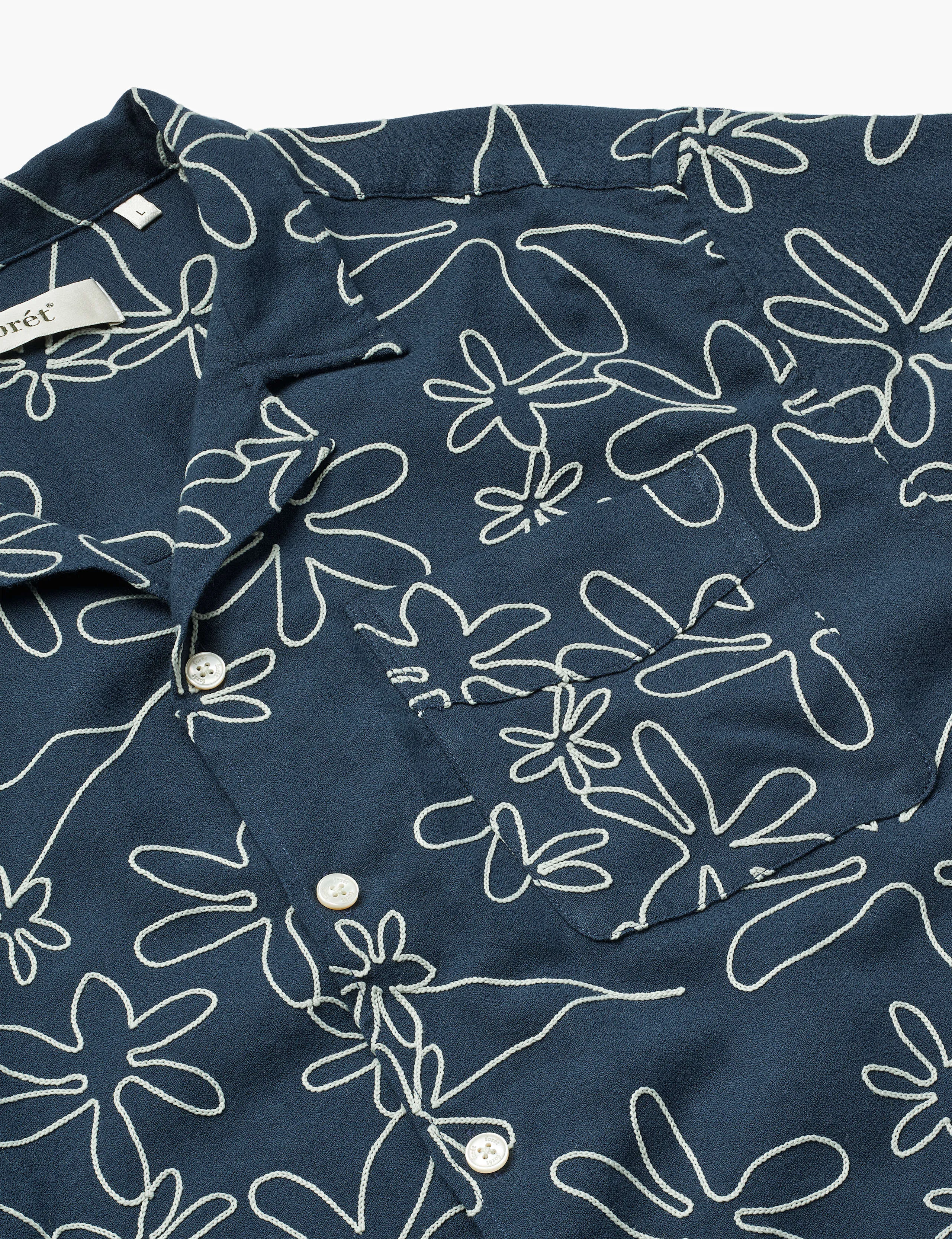 PEER EMBROIDERY REGULAR FIT SS SHIRT - NAVY sold by Foret product image thumbnail 2