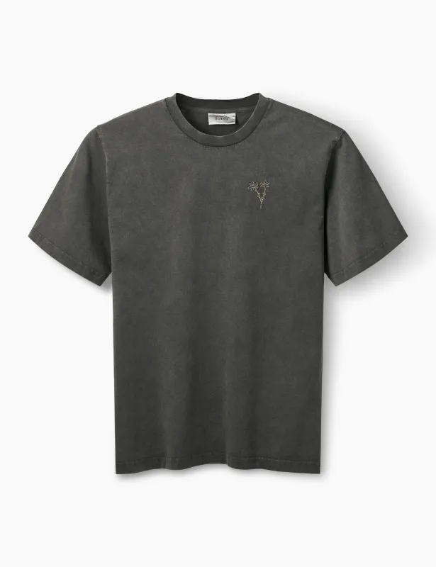 BOUQUET T-SHIRT - WASHED BLACK sold by Foret