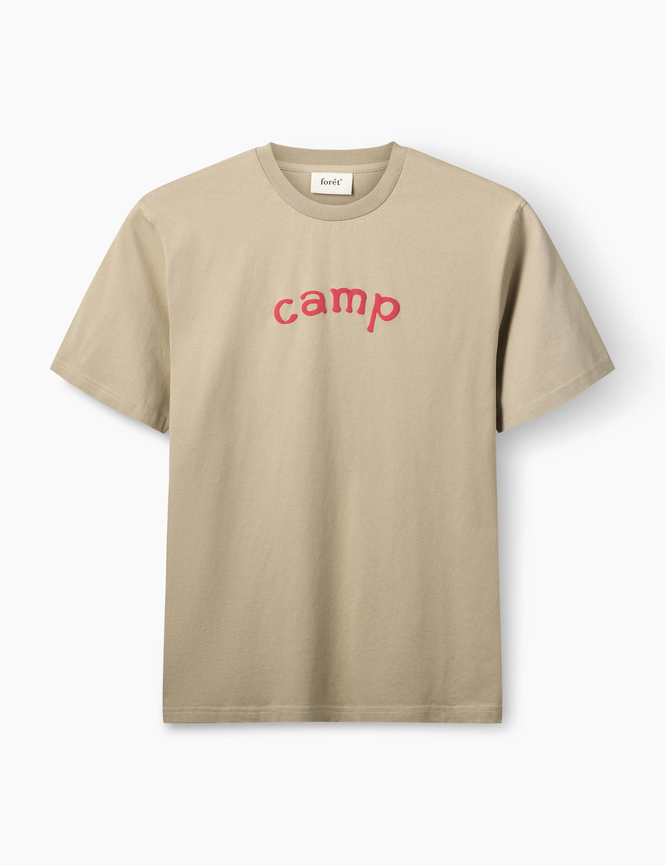CAMP T-SHIRT - LIGHT TAUPE/VINTAGE RED sold by Foret