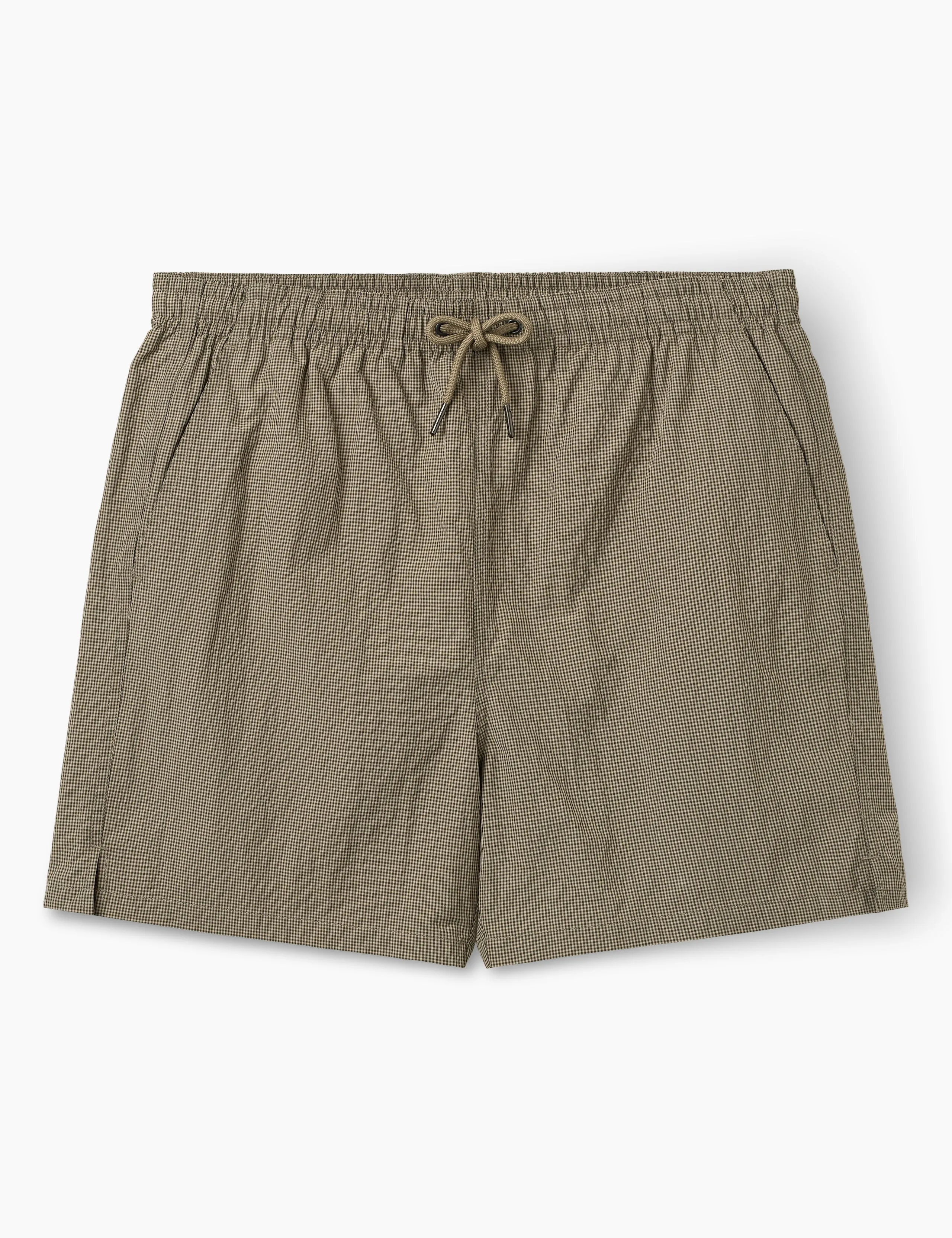 KEEL SWIM SHORTS - KHAKI CHECK sold by Foret