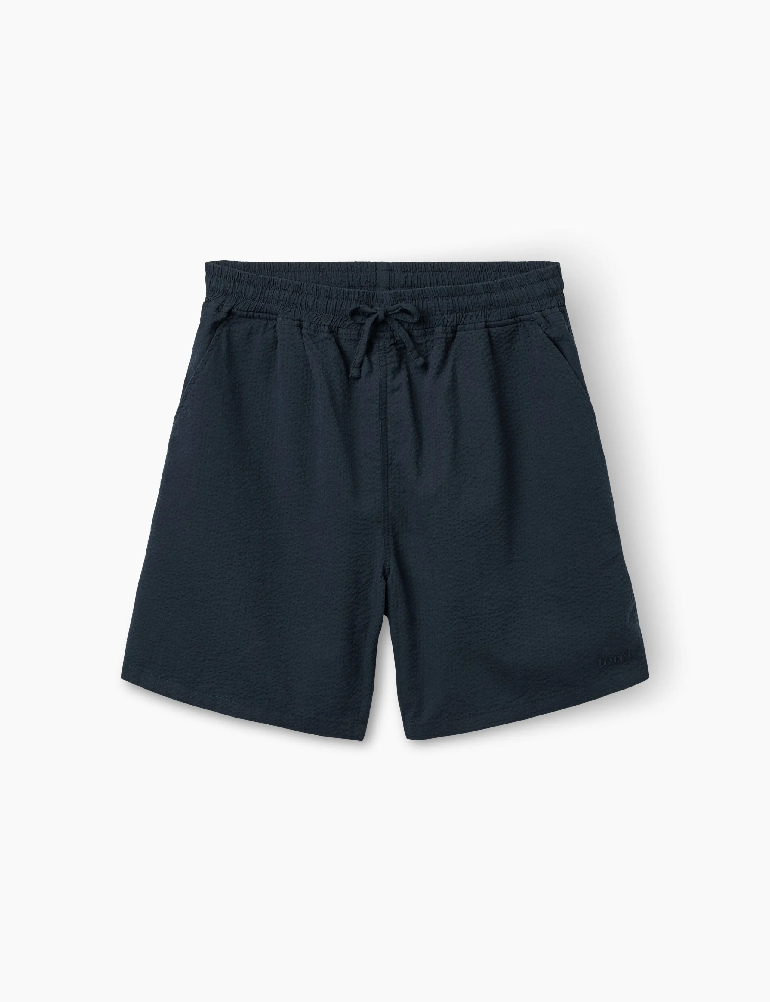 HUSH SEERSUCKER SHORTS - NAVY sold by Foret