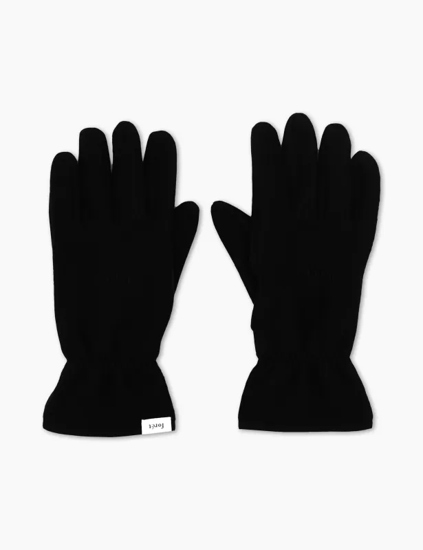 SNOWY FLEECE GLOVES - BLACK made by Foret