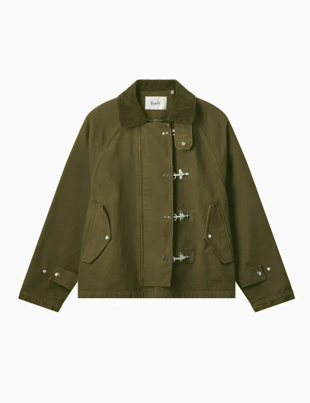 CINDER CLASP CANVAS JACKET - ARMY made by Foret