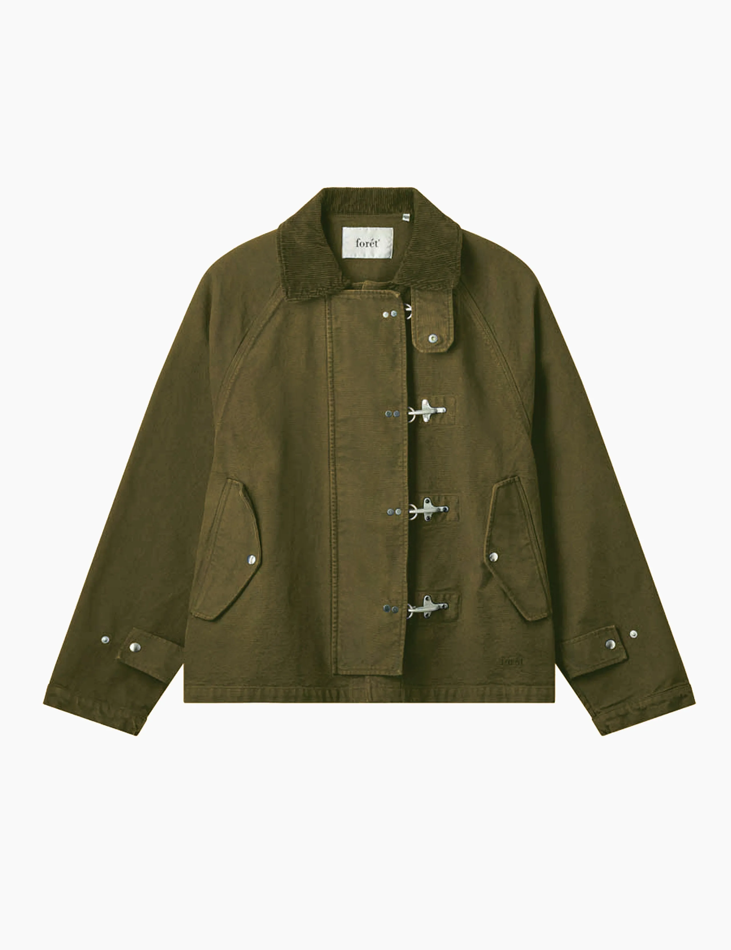 CINDER CLASP CANVAS JACKET - ARMY sold by Foret