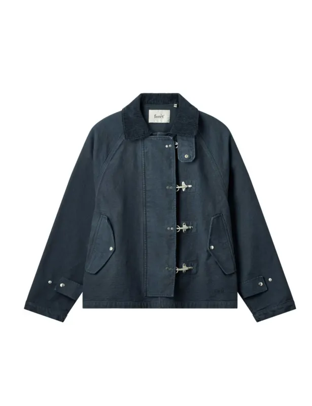 CINDER CLASP CANVAS JACKET - NAVY made by Foret