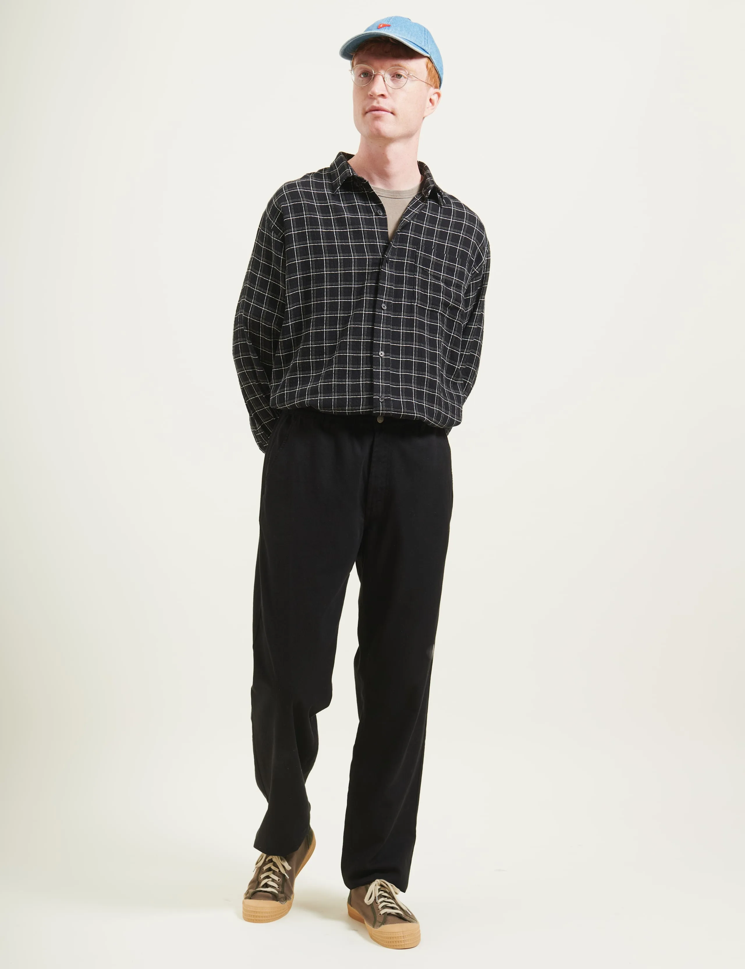 SCOUT RELAXED FIT LOOSE WEAVE CHECK SHIRT - BLACK CHECK sold by Foret product image thumbnail 3