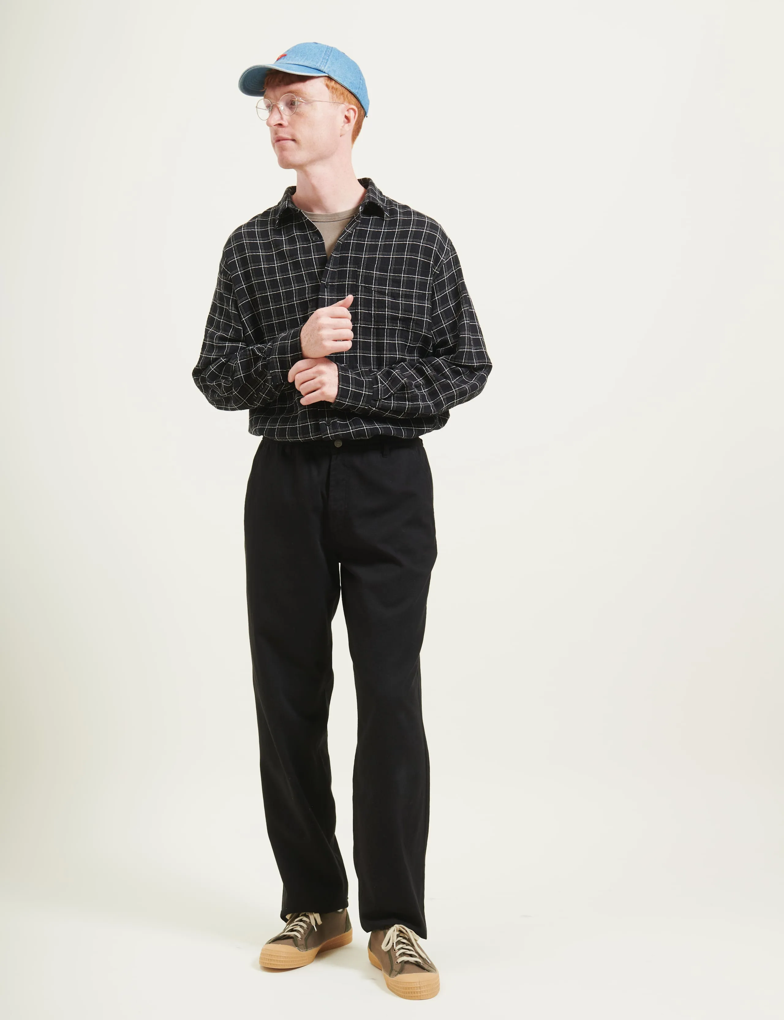SCOUT RELAXED FIT LOOSE WEAVE CHECK SHIRT - BLACK CHECK sold by Foret product image thumbnail 4