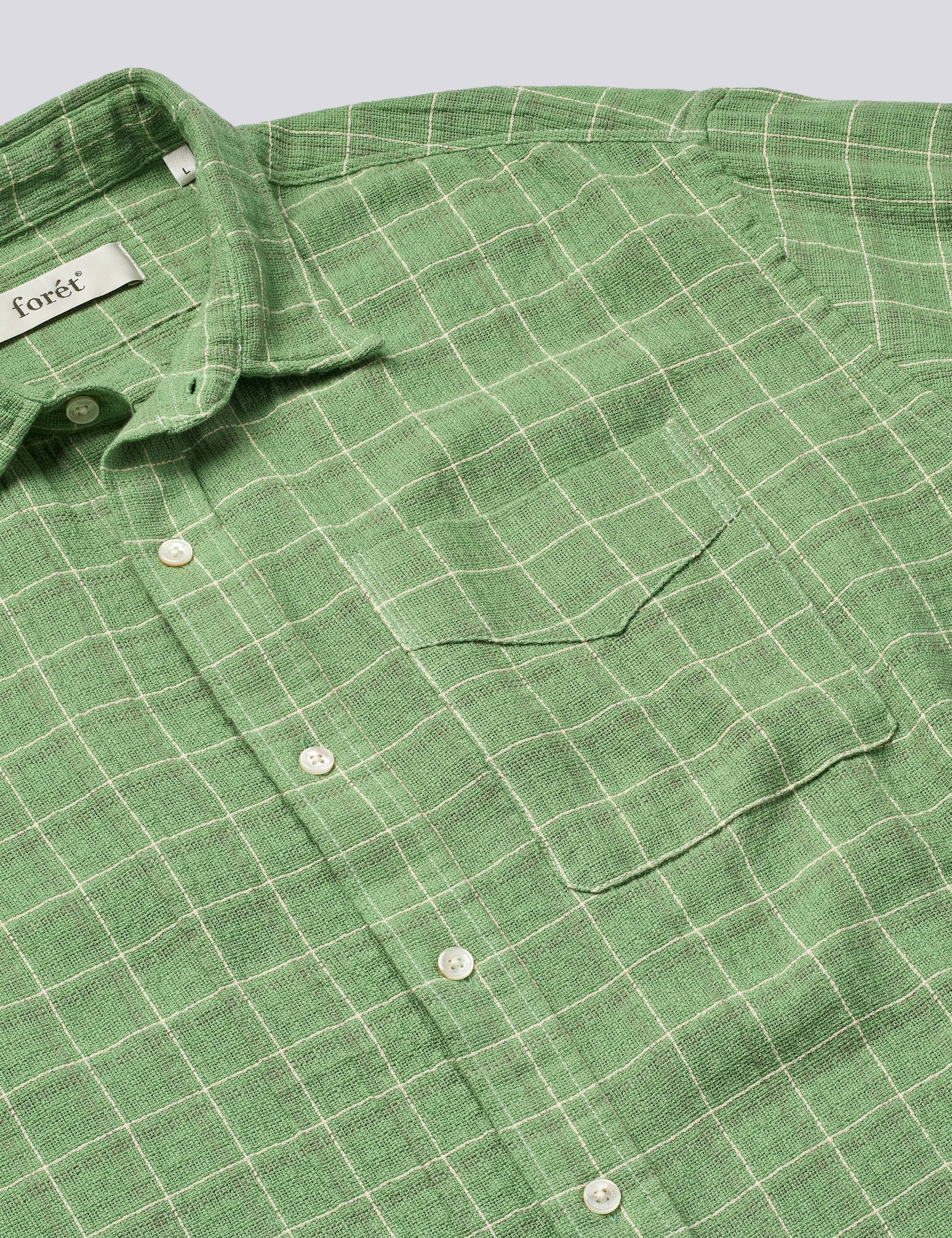 SCOUT RELAXED FIT LOOSE WEAVE CHECK SHIRT - VIBRANT MOSS CHECK sold by Foret product image thumbnail 3