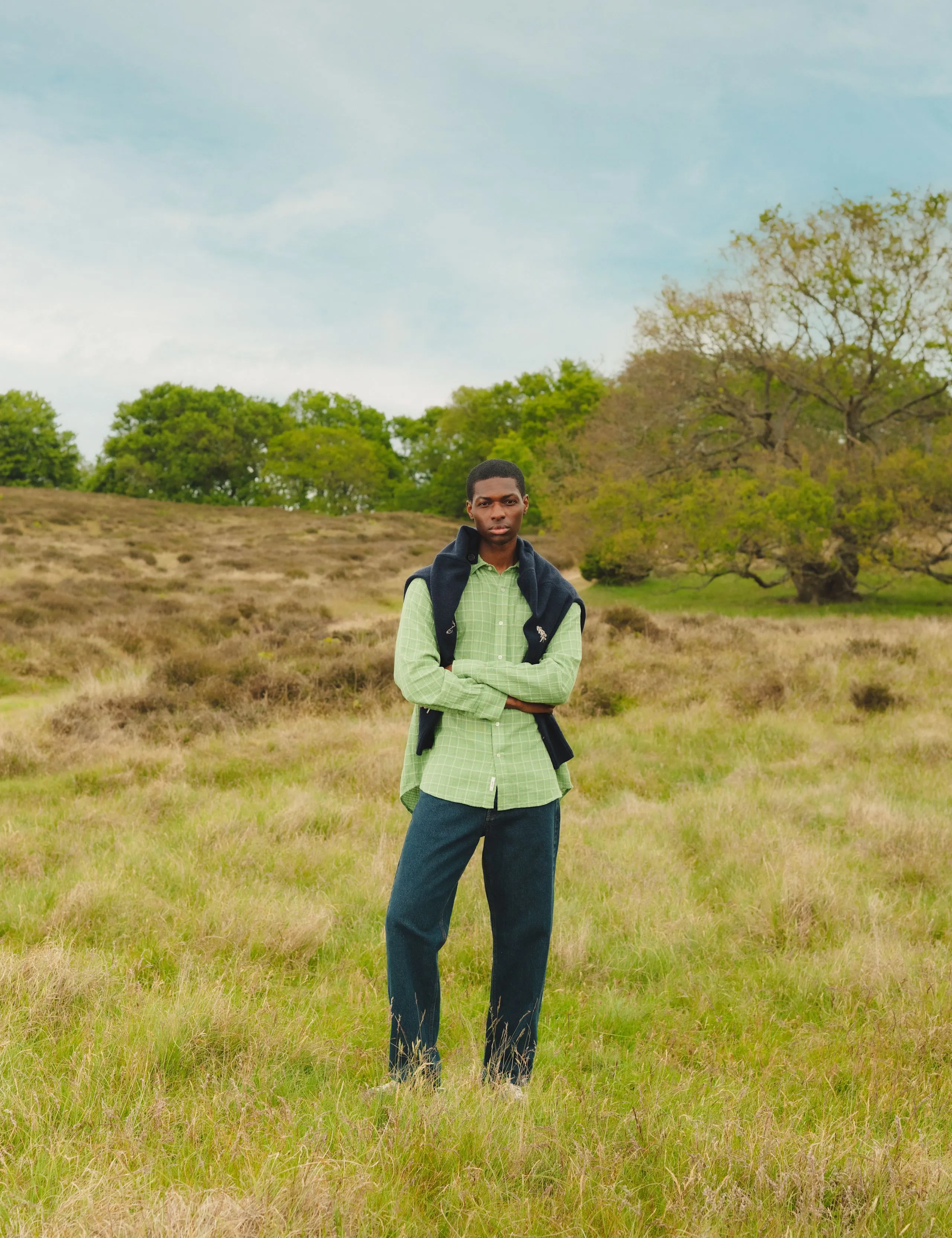 SCOUT RELAXED FIT LOOSE WEAVE CHECK SHIRT - VIBRANT MOSS CHECK sold by Foret product image thumbnail 2