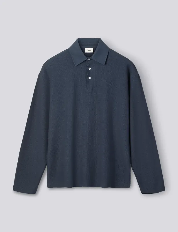 HERB TEXTURED POLO - NAVY made by Foret