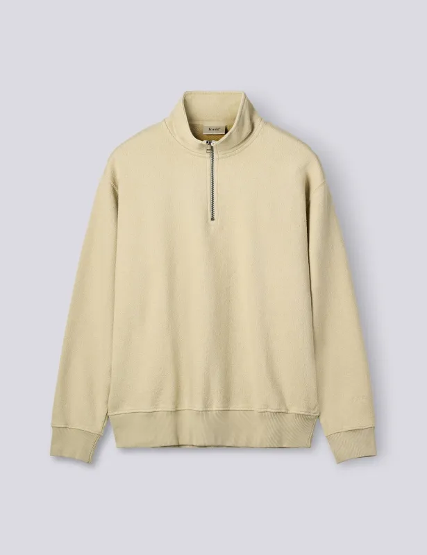 RAIN HALF ZIP SWEATSHIRT - CHALK made by Foret