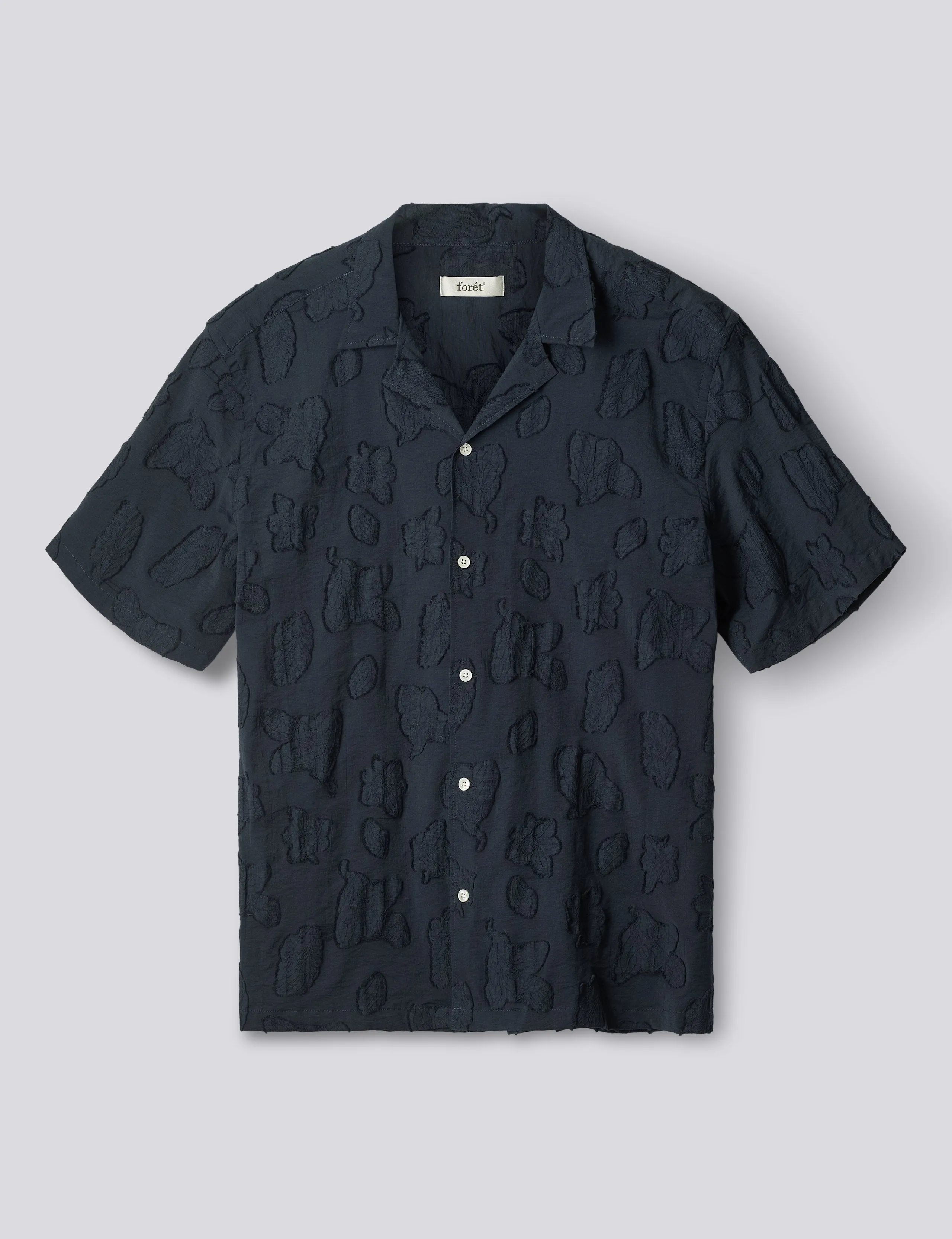 PEER JACQUARD REGULAR FIT SHIRT - NAVY sold by Foret