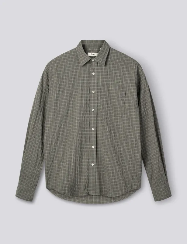 SCOUT RELAXED FIT MICRO CHECK SHIRT - FADED BLACK CHECK made by Foret