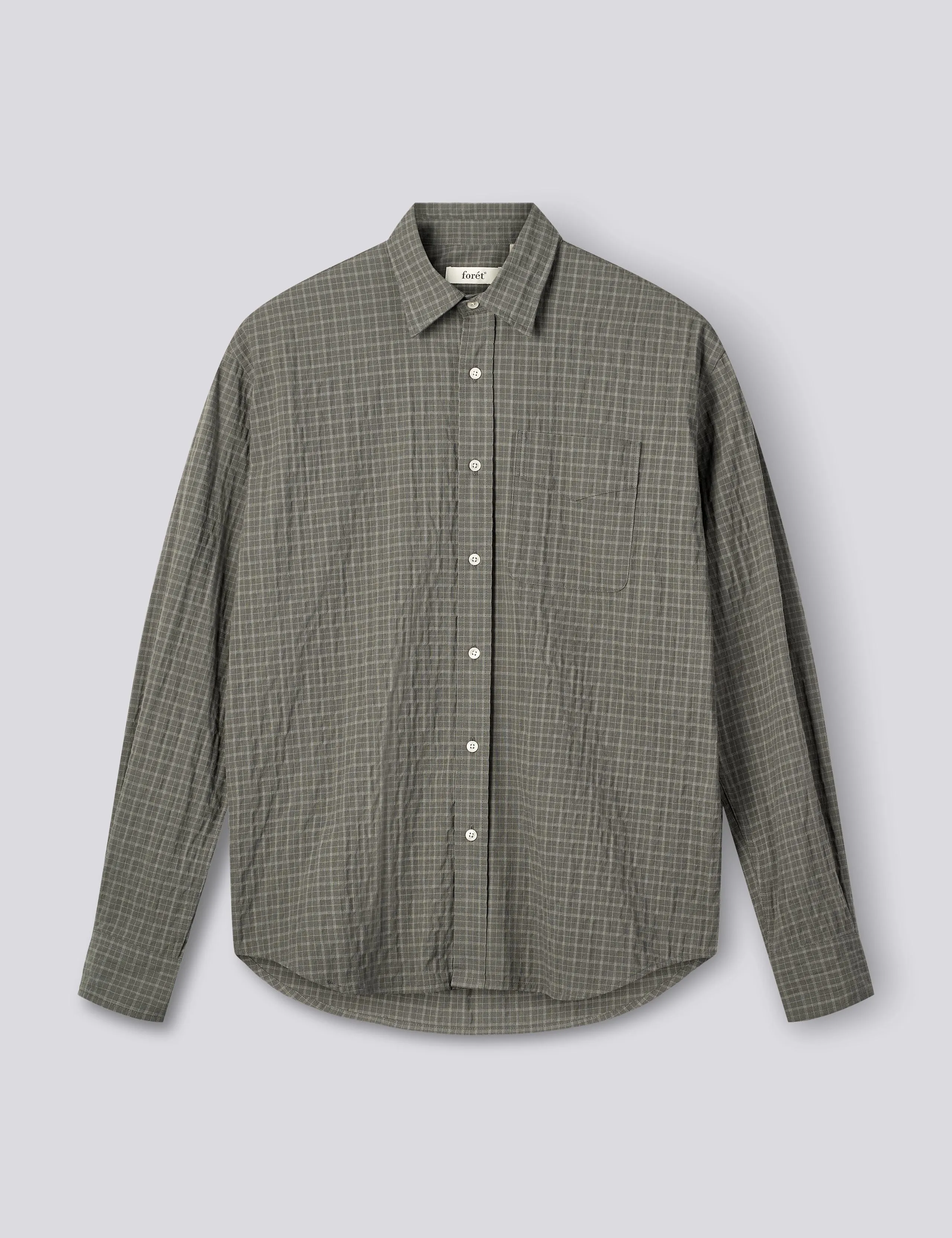 SCOUT RELAXED FIT MICRO CHECK SHIRT - FADED BLACK CHECK sold by Foret