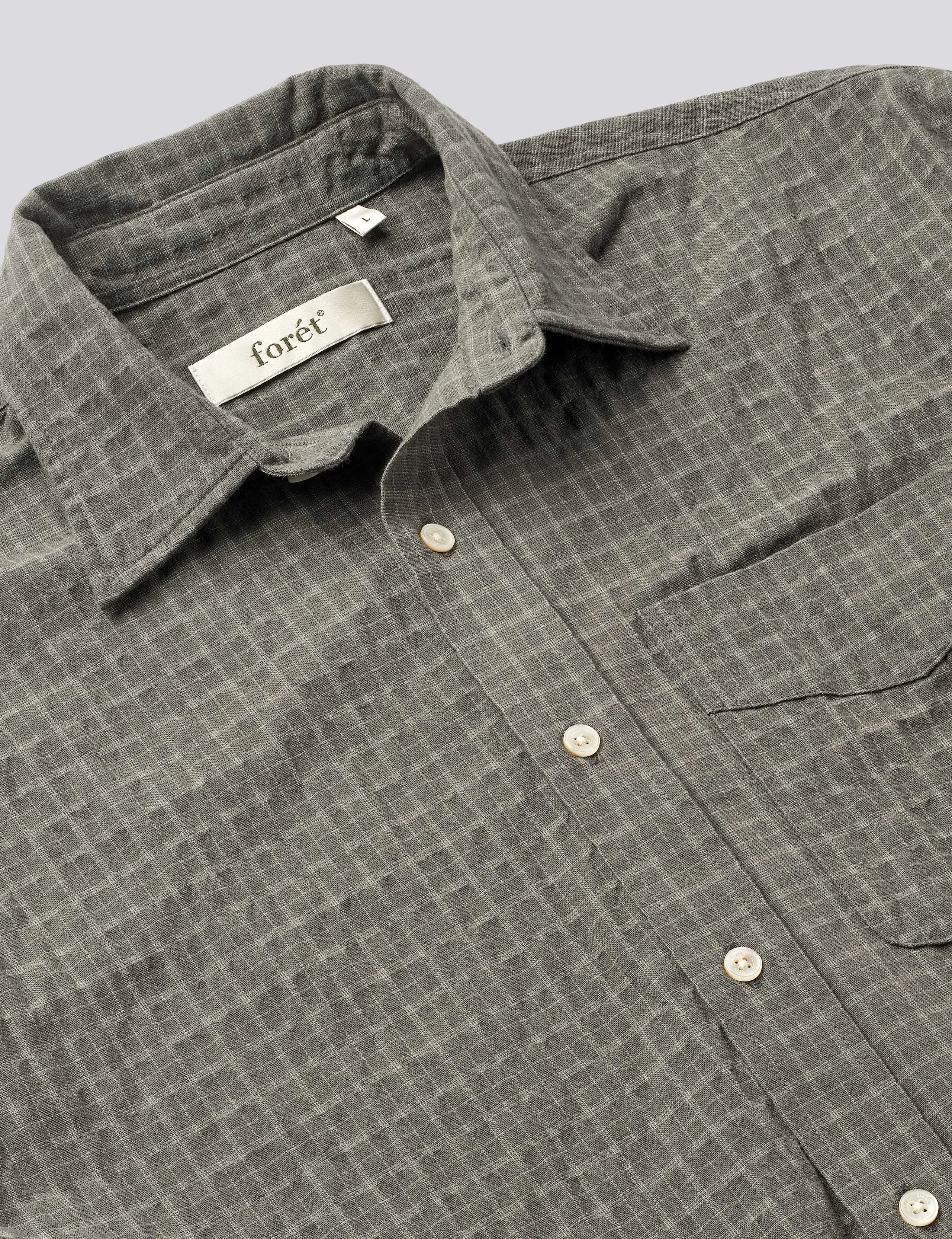SCOUT RELAXED FIT MICRO CHECK SHIRT - FADED BLACK CHECK sold by Foret product image thumbnail 3