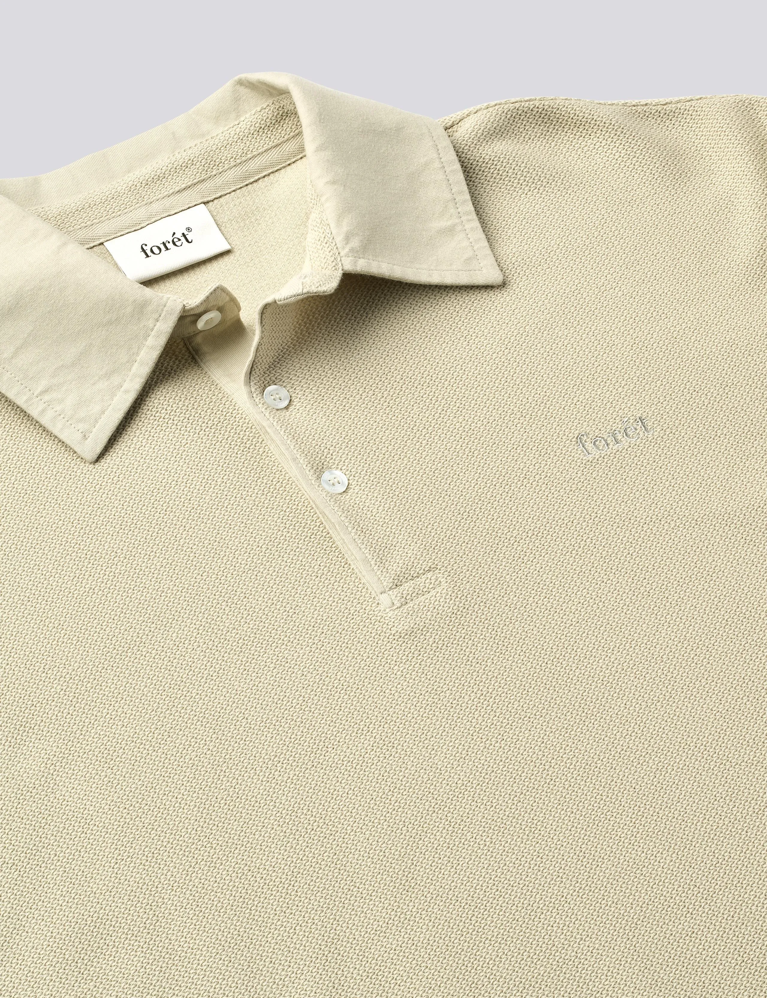 HERB TEXTURED POLO - CHALK sold by Foret product image thumbnail 3