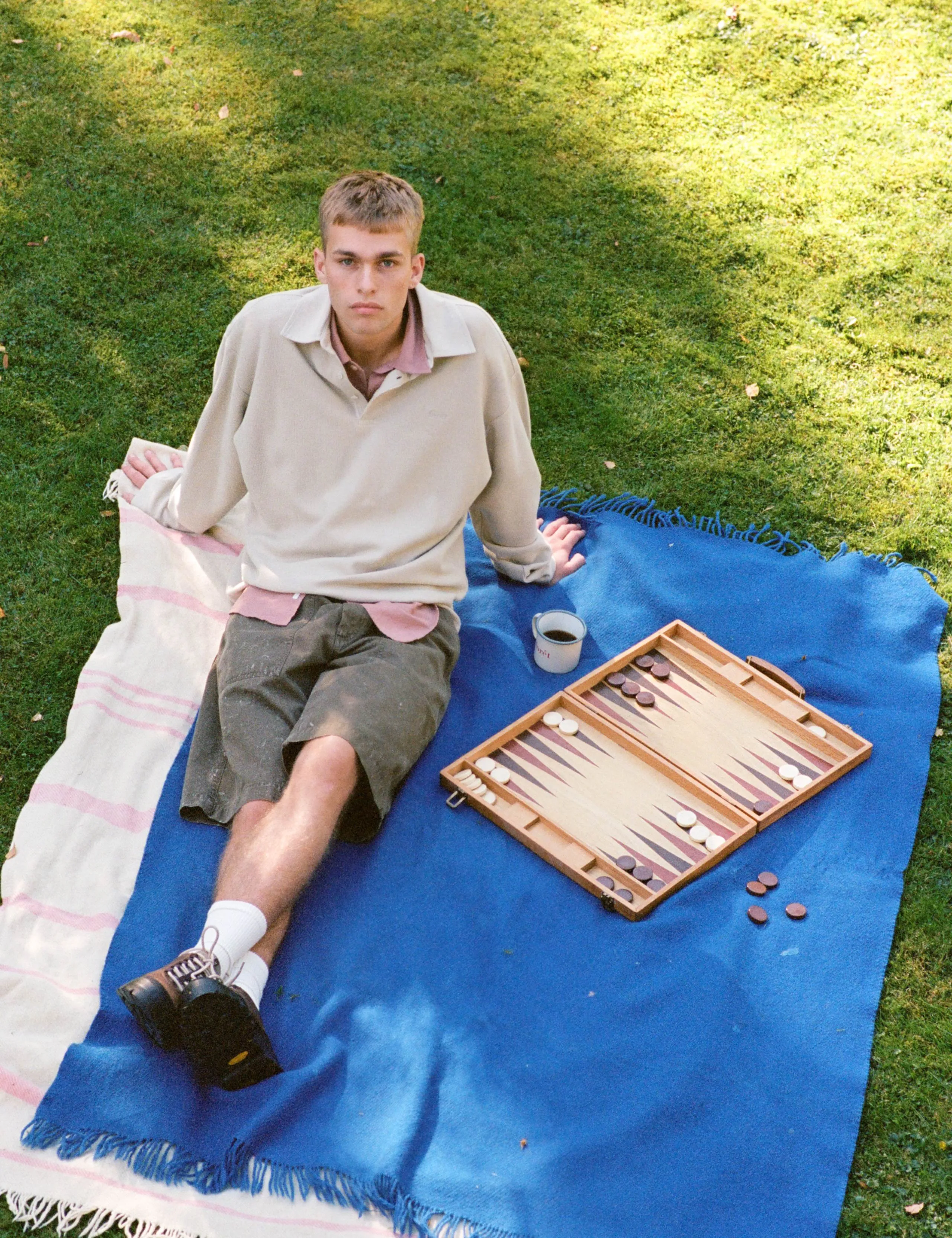 HERB TEXTURED POLO - CHALK sold by Foret product image thumbnail 2