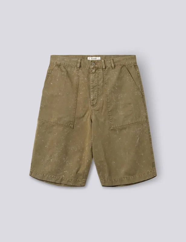 SEARCHER SHORTS - ANTIQUE ARMY made by Foret