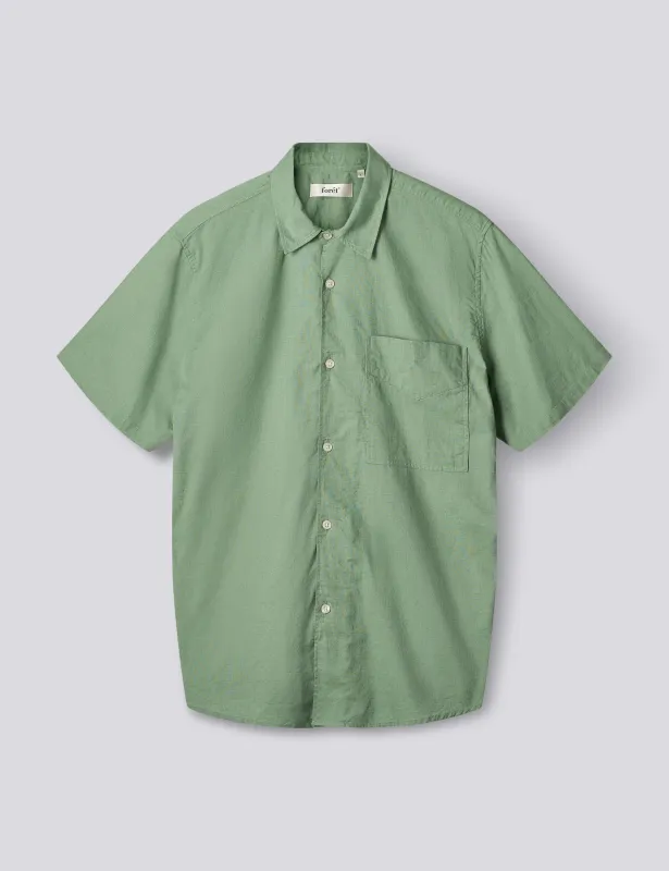 SALT SS COTTON LINEN SHIRT - OXIDE GREEN made by Foret