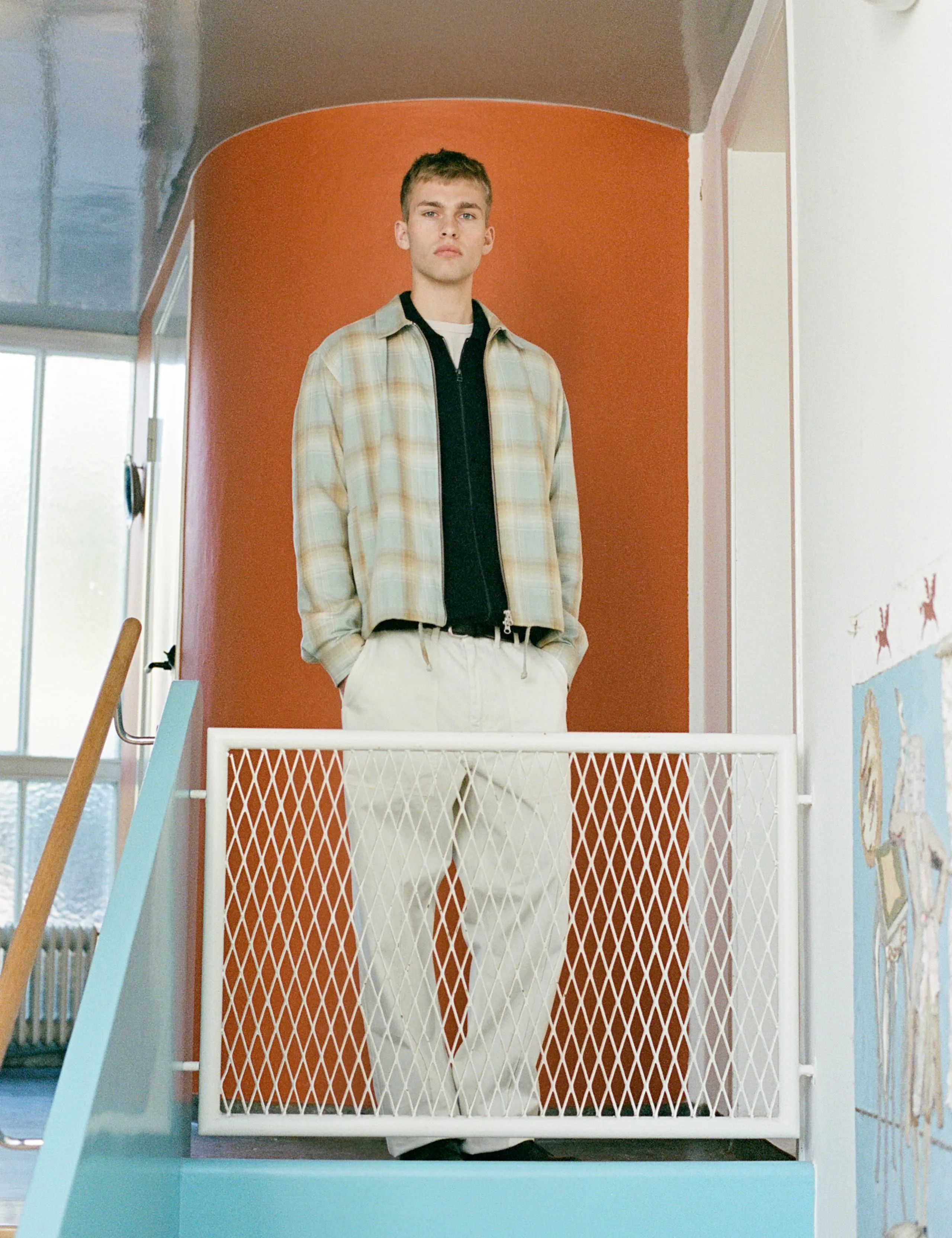 LOFT ZIP TWILL SHIRT - GREEN OXIDE CHECK sold by Foret product image thumbnail 2