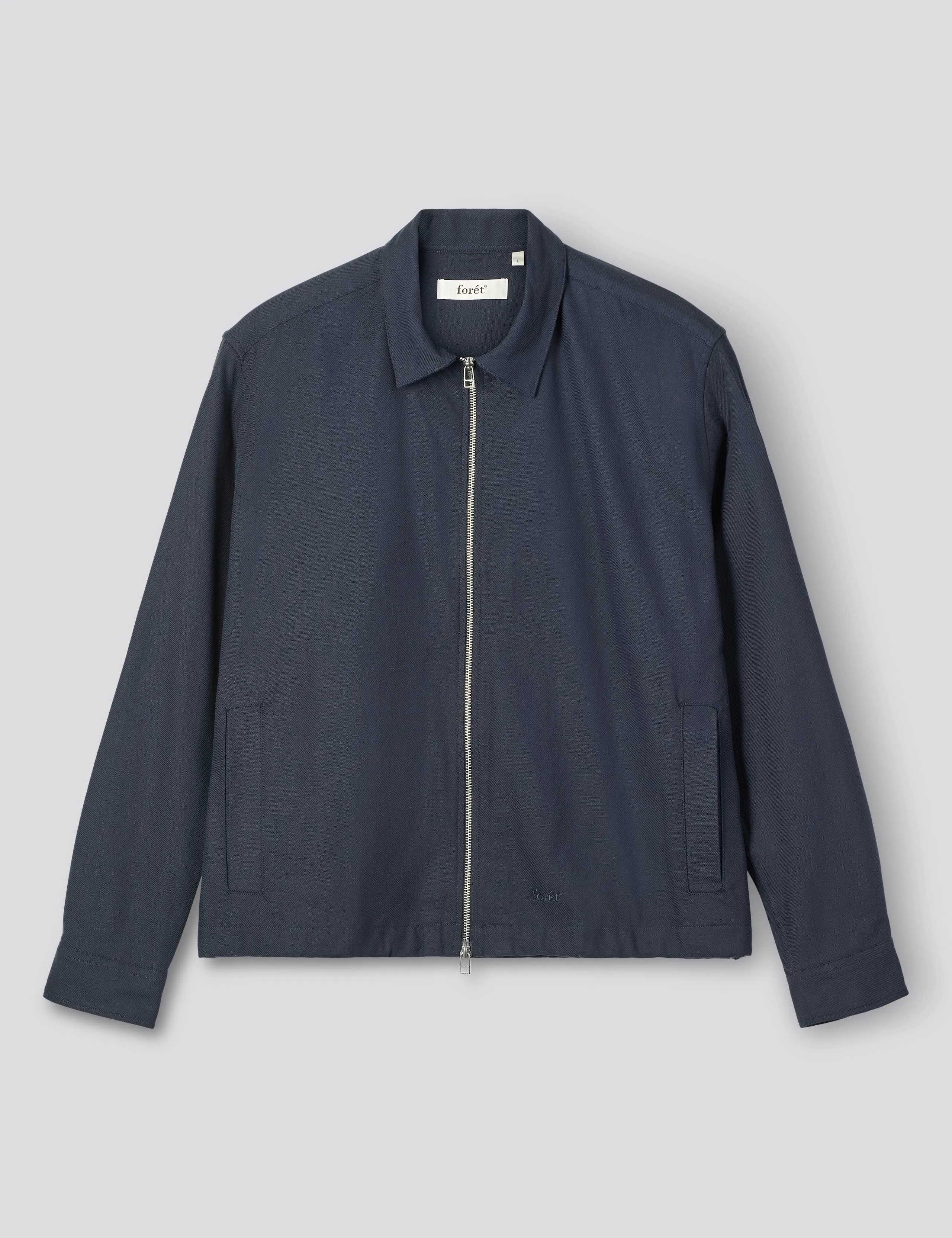 LOFT ZIP TWILL SHIRT - NAVY sold by Foret
