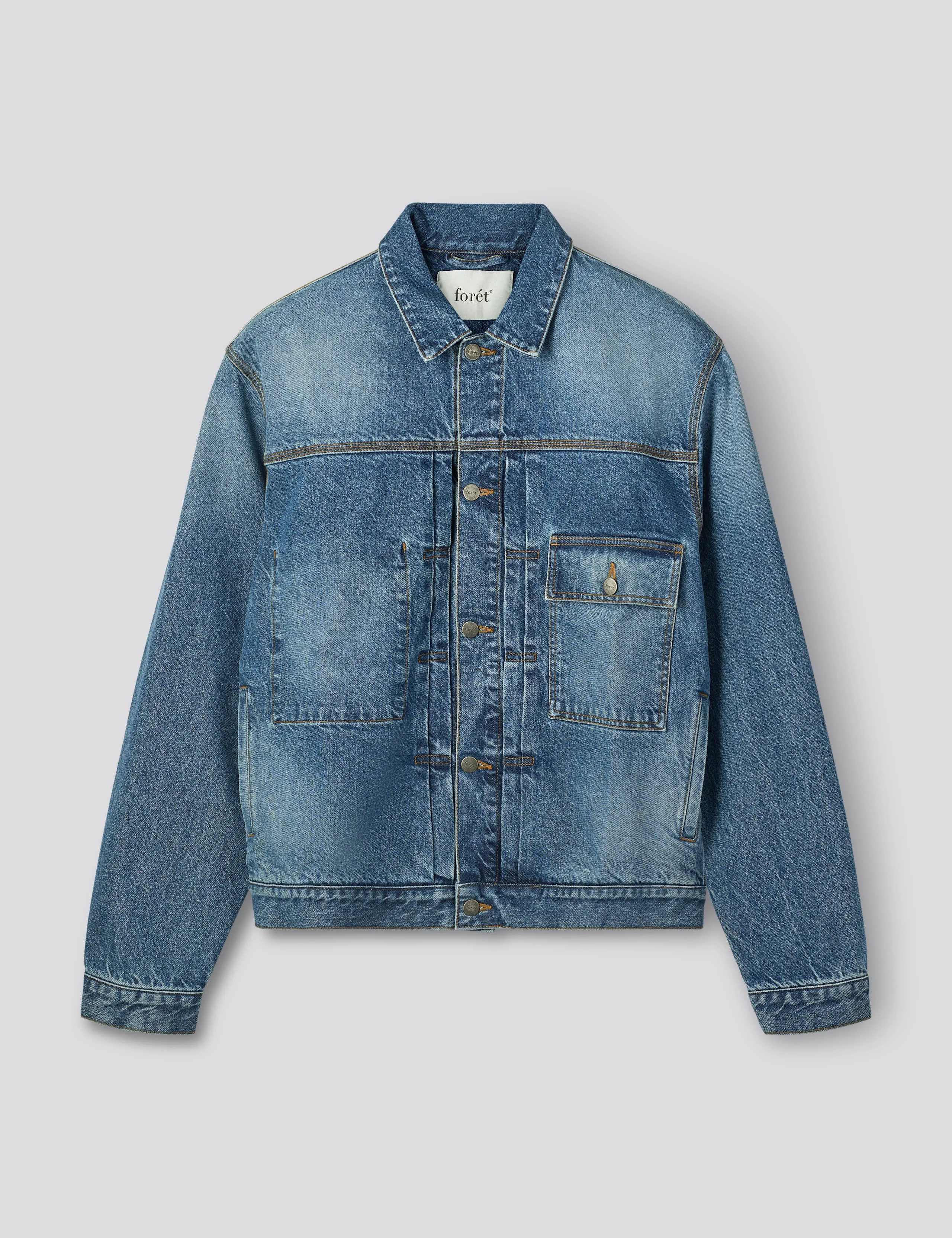HAZY DENIM JACKET - MID BLUE sold by Foret