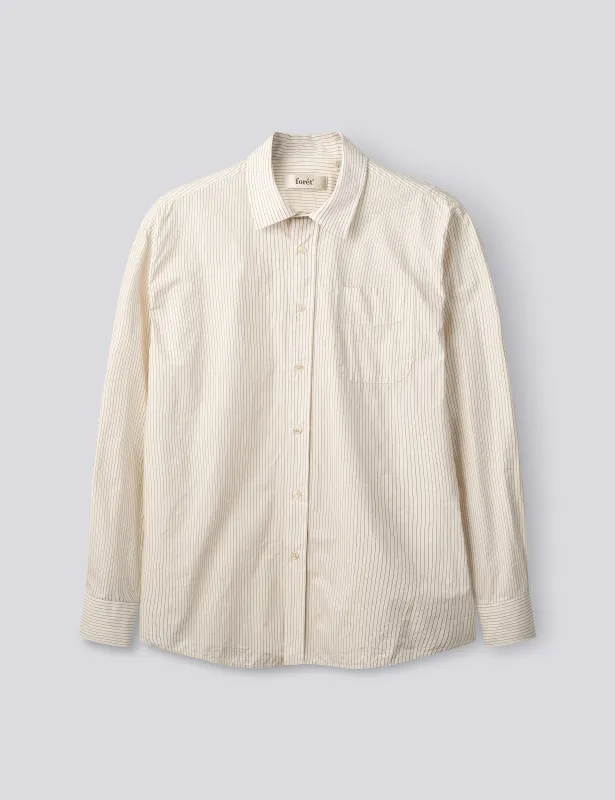 SCOUT POPLIN RELAXED FIT SHIRT - CLOUD STRIPE made by Foret
