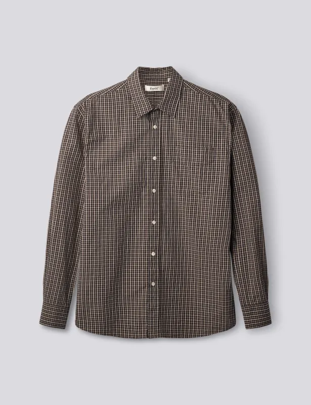 SCOUT POPLIN RELAXED FIT SHIRT - MOLE CHECK made by Foret