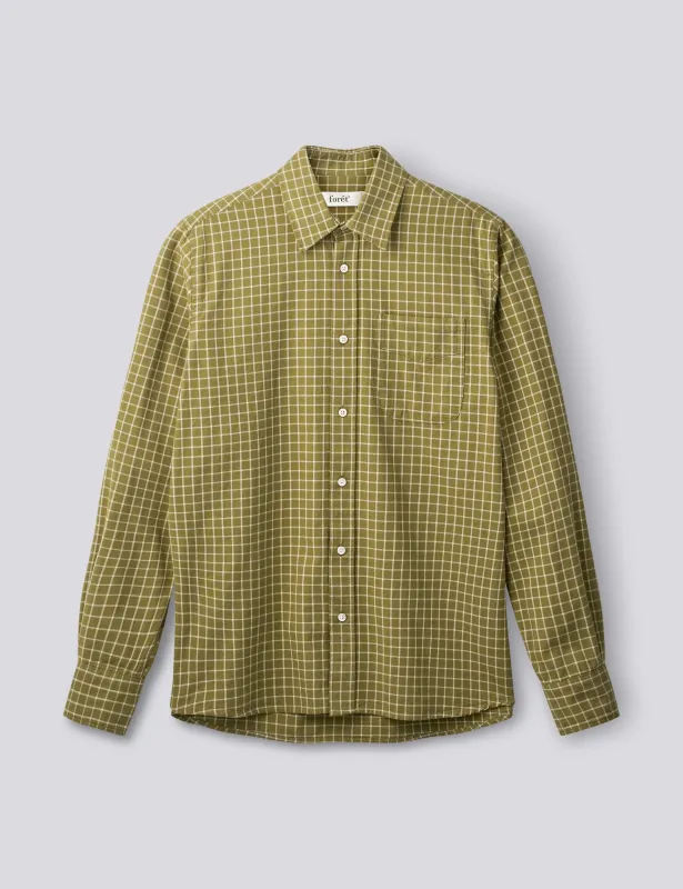 RIDGE REGULAR FIT FLANNEL SHIRT - THYME CHECK made by Foret