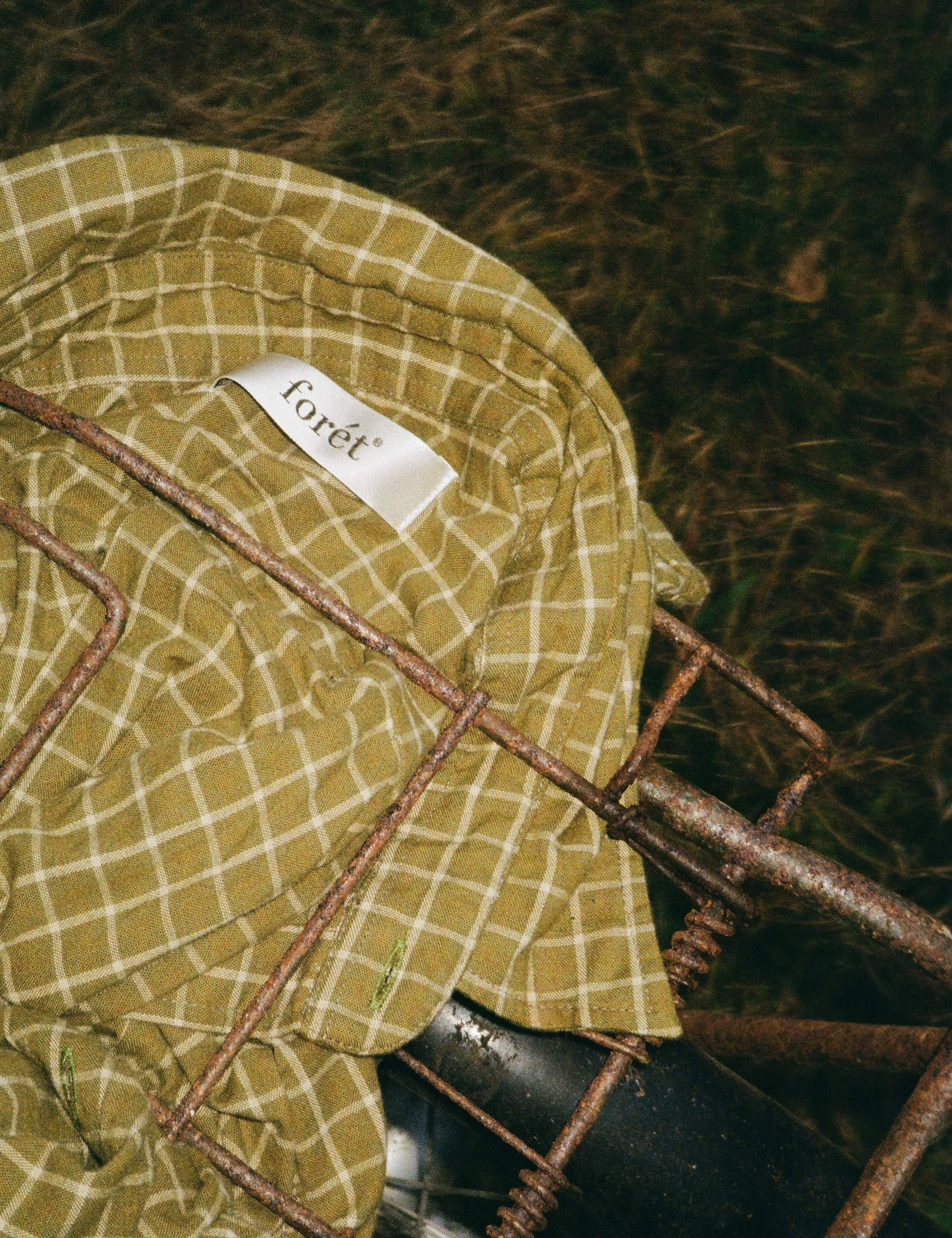 RIDGE REGULAR FIT FLANNEL SHIRT - THYME CHECK sold by Foret product image thumbnail 4
