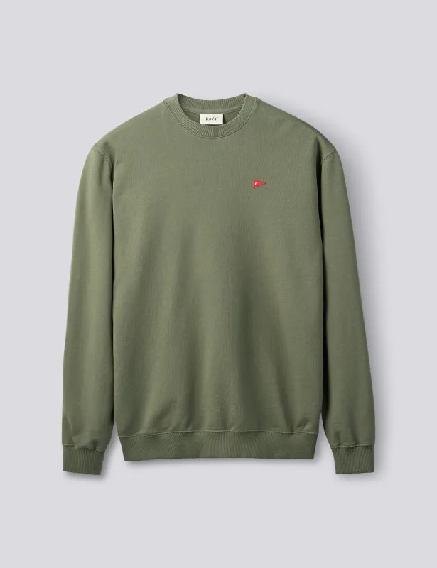 FLAG SWEATSHIRT - THYME made by Foret