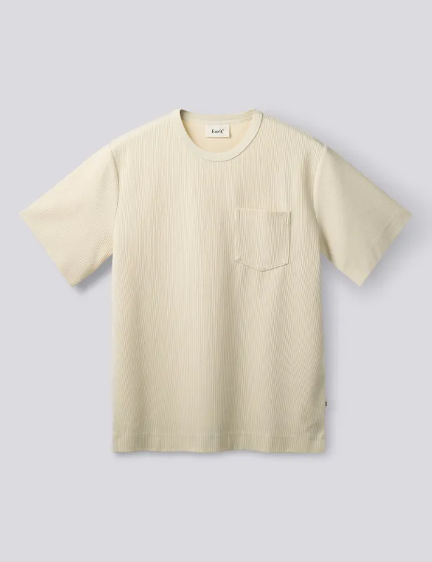 LAUREL RIB POCKET T-SHIRT - CLOUD made by Foret
