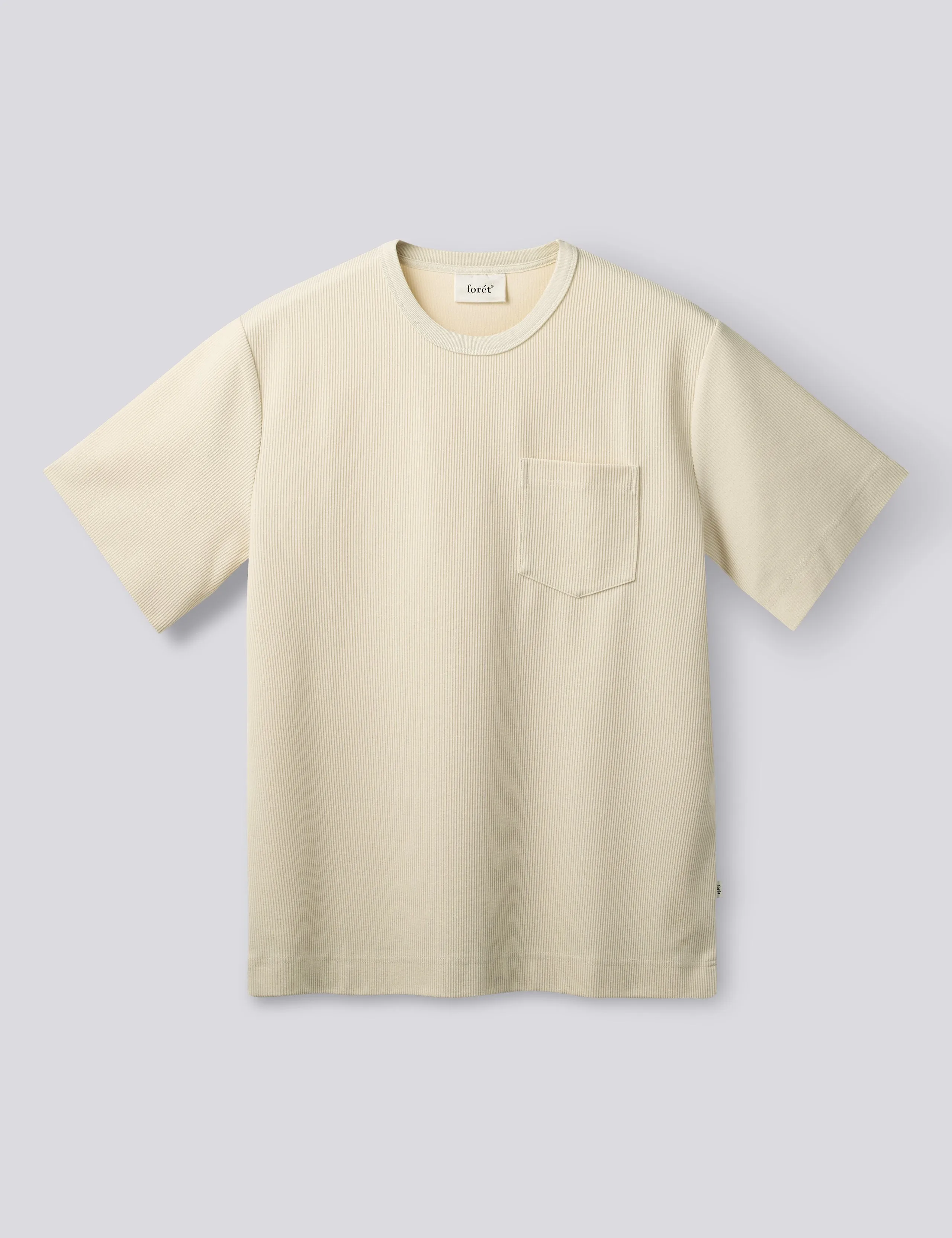 LAUREL RIB POCKET T-SHIRT - CLOUD sold by Foret