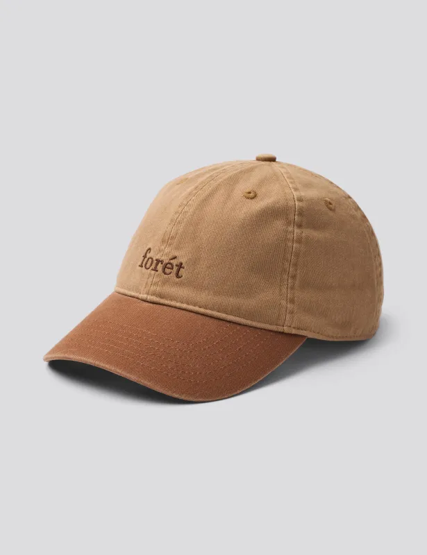 HAWK WASHED 2-TONE CAP - KHAKI/BROWN made by Foret