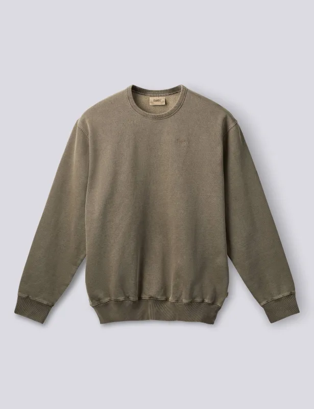 NOON PIGMENT DYED SWEATSHIRT - WOOD made by Foret