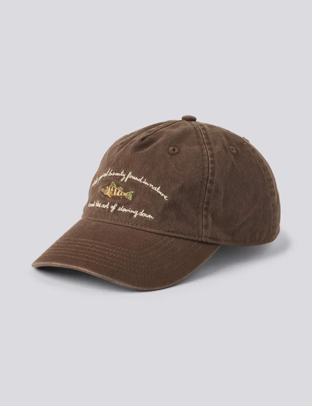 FISH WASHED CAP - DARK BROWN made by Foret