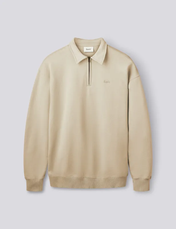 HOOK HALF ZIP - VINTAGE KHAKI made by Foret