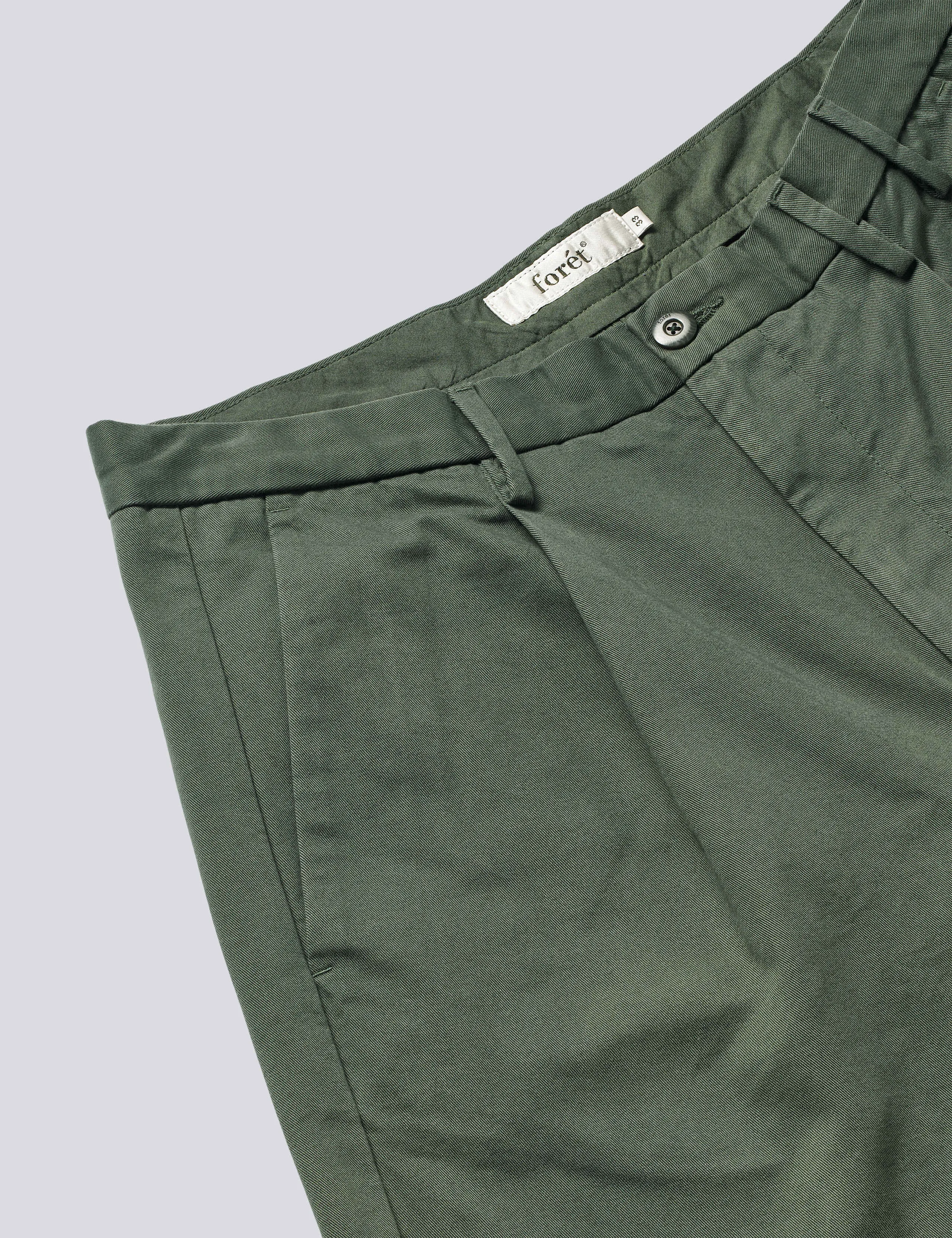 WRITER RELAXED PLEATED PANTS - THYME sold by Foret product image thumbnail 3